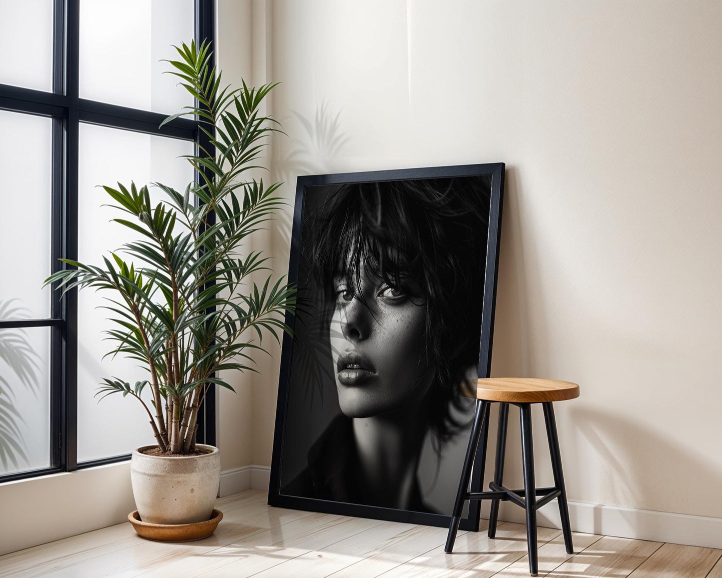 Minimal Wall Art Monochrome Female Portrait Print | Fine Art Photography, Minimalist Decor wall art print, minimalist black and white poster, modern Scandinavian wall decor, Monohaus
