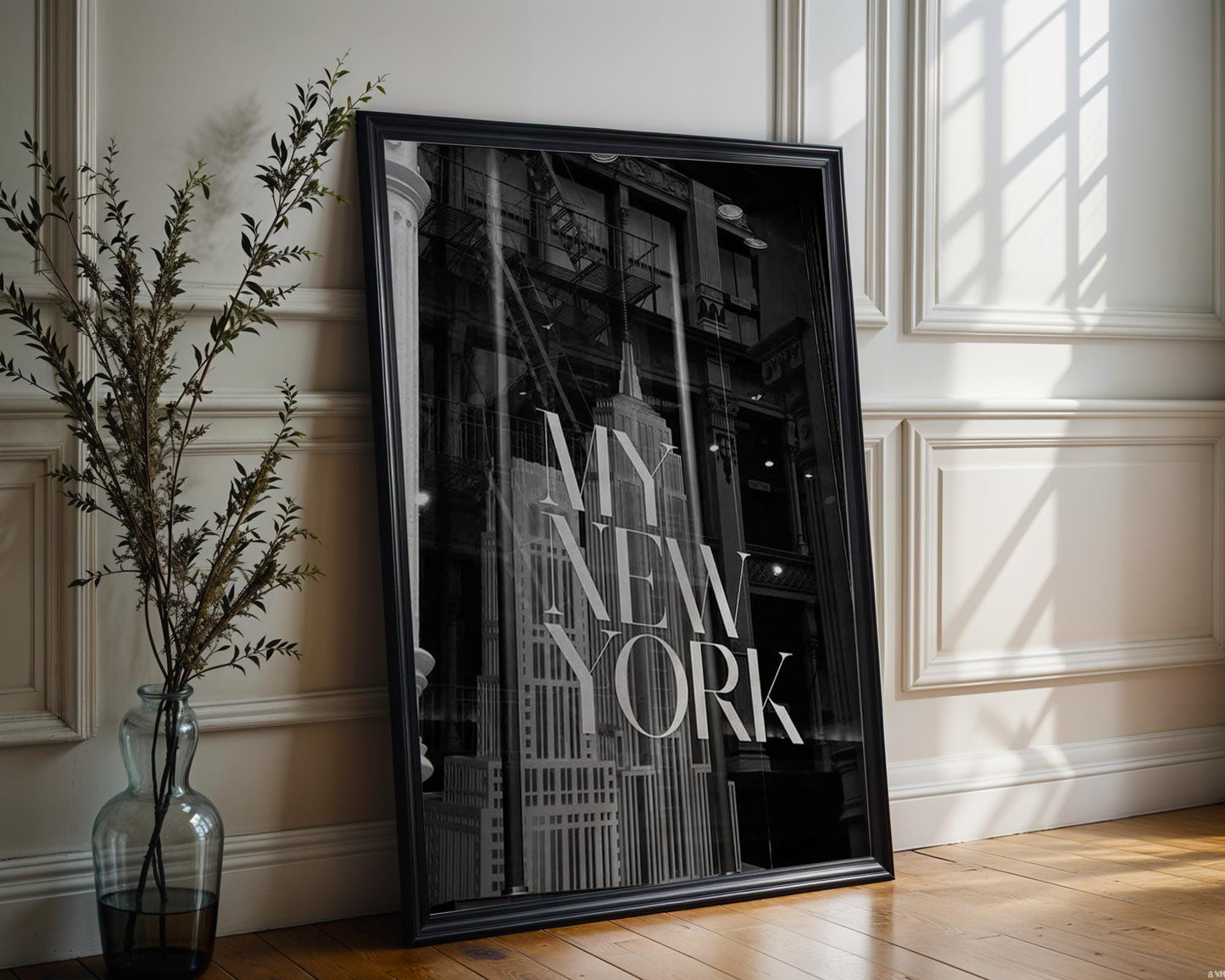 Designer Wall Art | Empire State Building Print | Black and White NYC Architectural wall art print, black and white architectural poster, minimalist modern Scandinavian wall decor, Monohaus