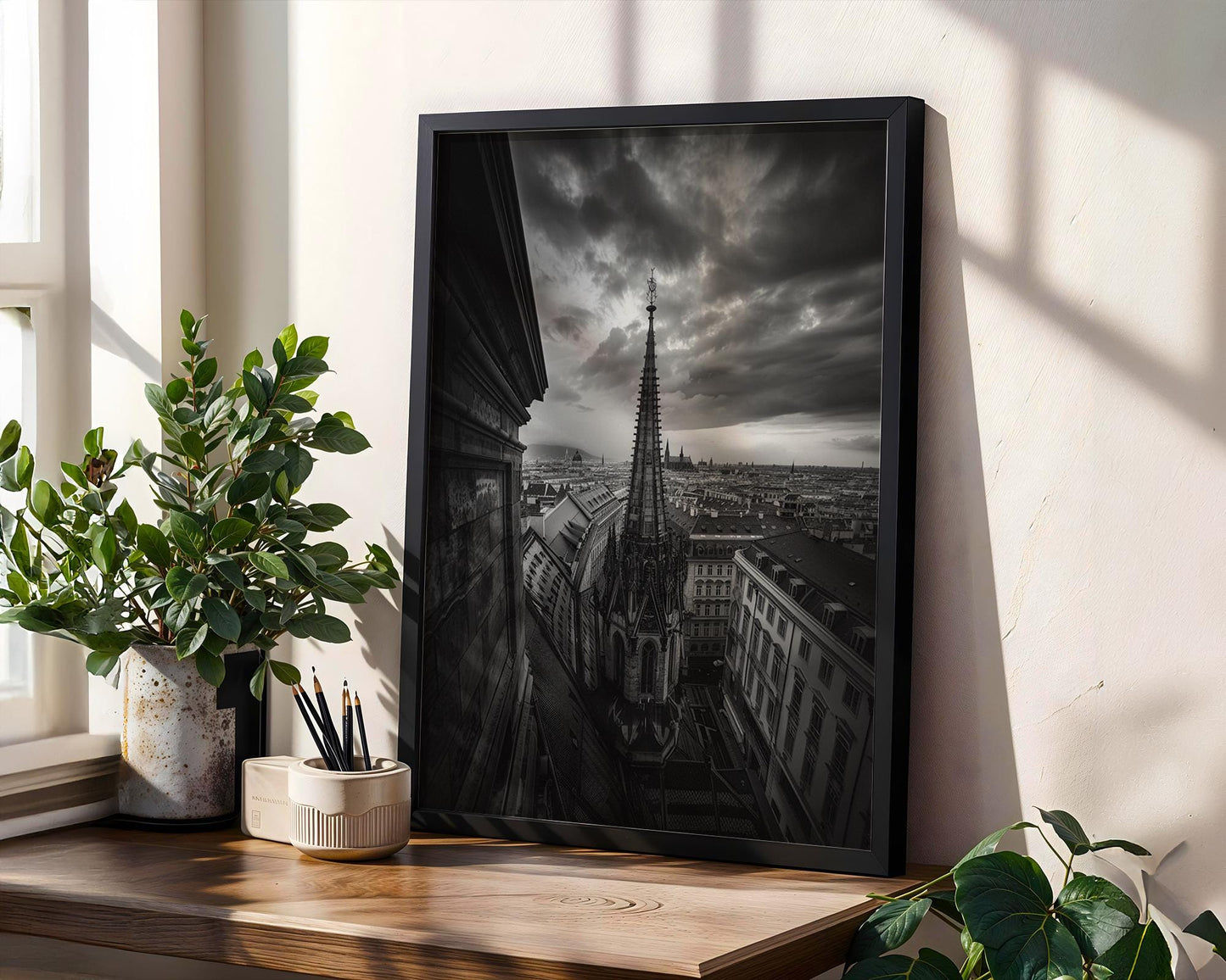 World Landmark | Vienna Gothic Cathedral Print | Black and White Architecture Photography wall art print, black and white architectural poster, minimalist modern Scandinavian wall decor, Monohaus
