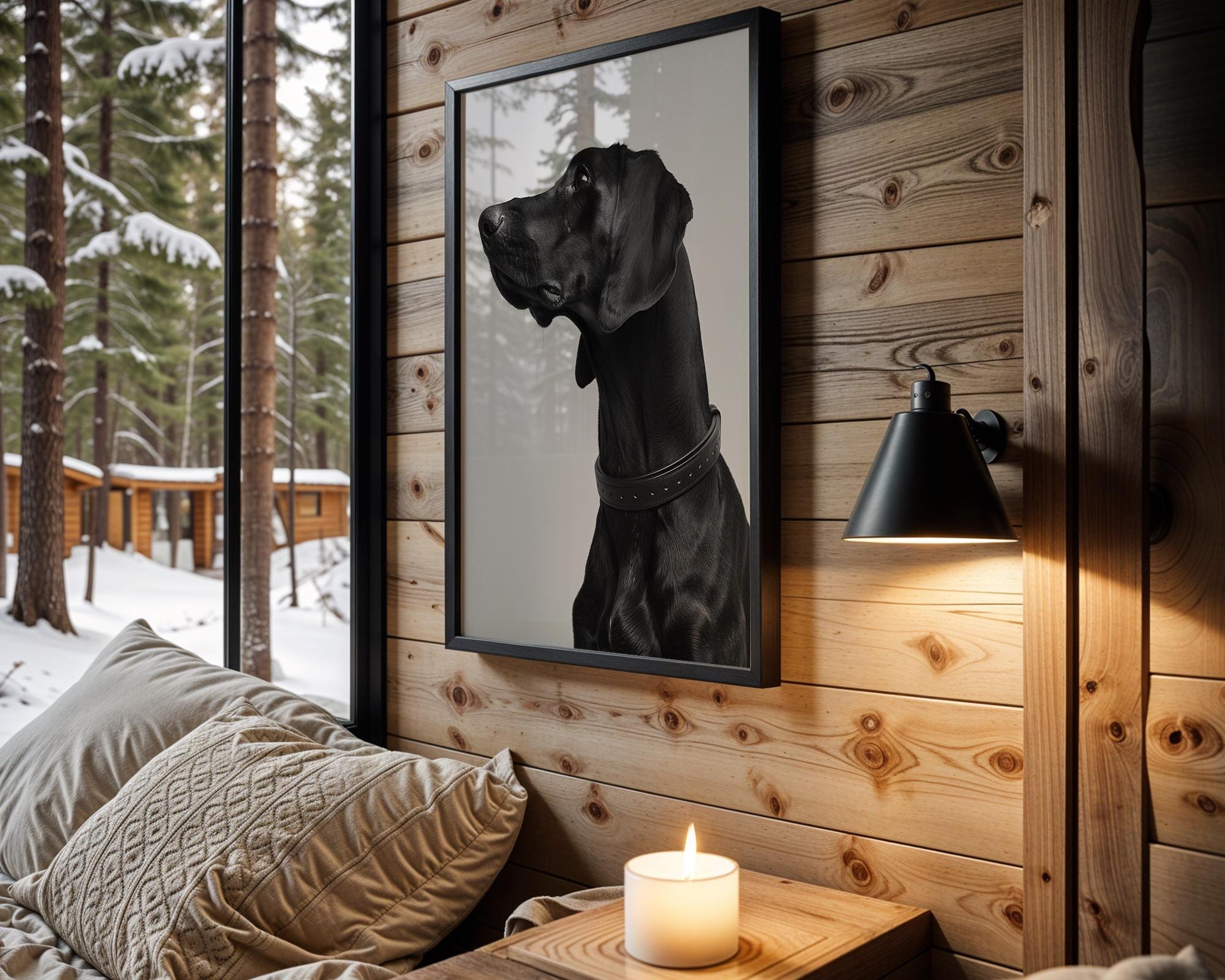 Dog Photography Black Pet Portrait Print | Modern Minimalist Poster wall art print, minimalist black and white poster, modern Scandinavian wall decor, Monohaus