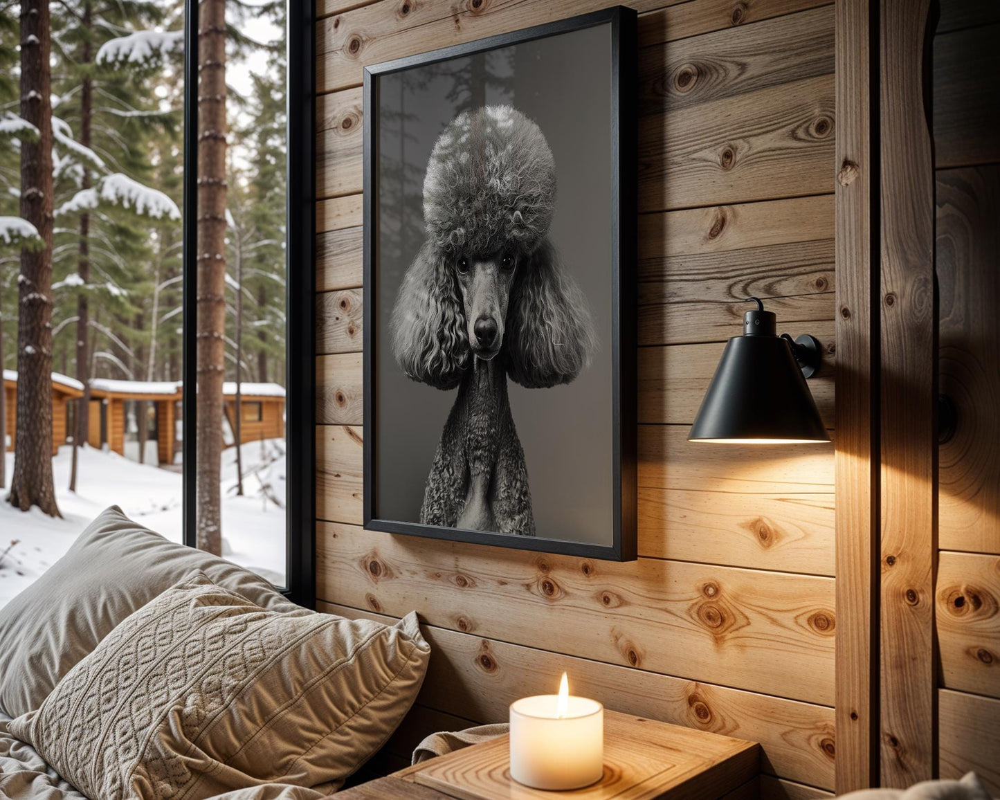 Dog Photography Modern Poodle Print | Black and White , Minimalist Poster wall art print, minimalist black and white poster, modern Scandinavian wall decor, Monohaus