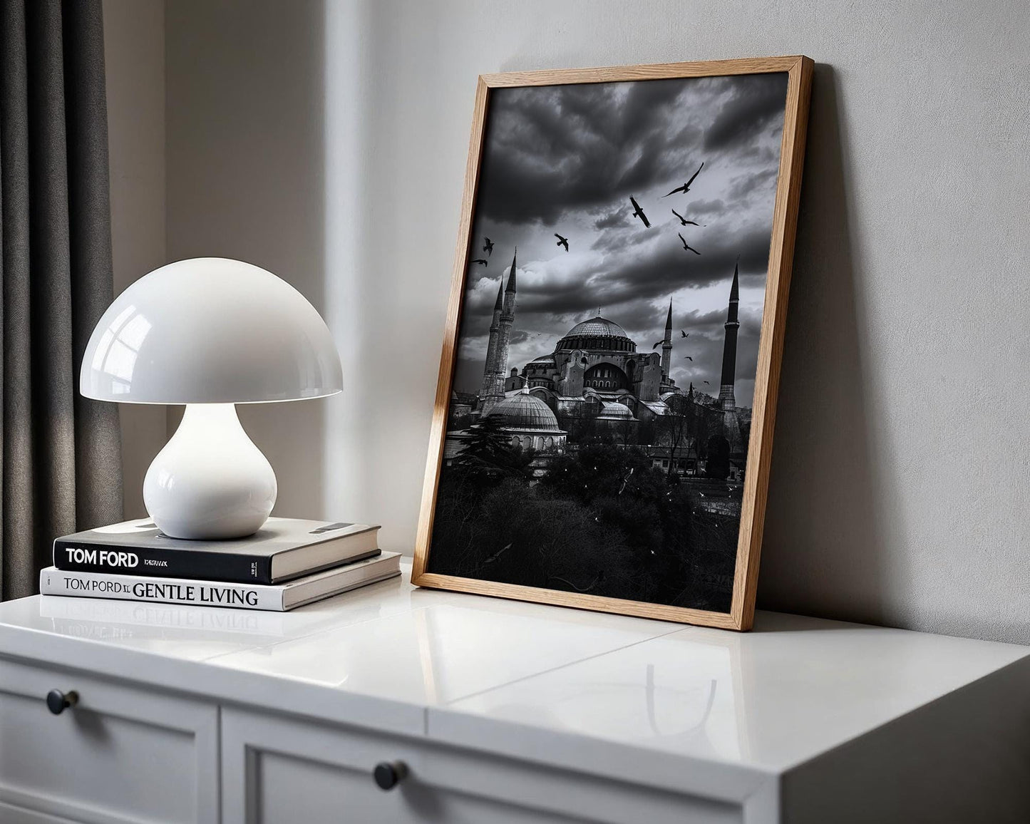 World Landmark | Hagia Sophia Istanbul Print | Dramatic Black and White Photography