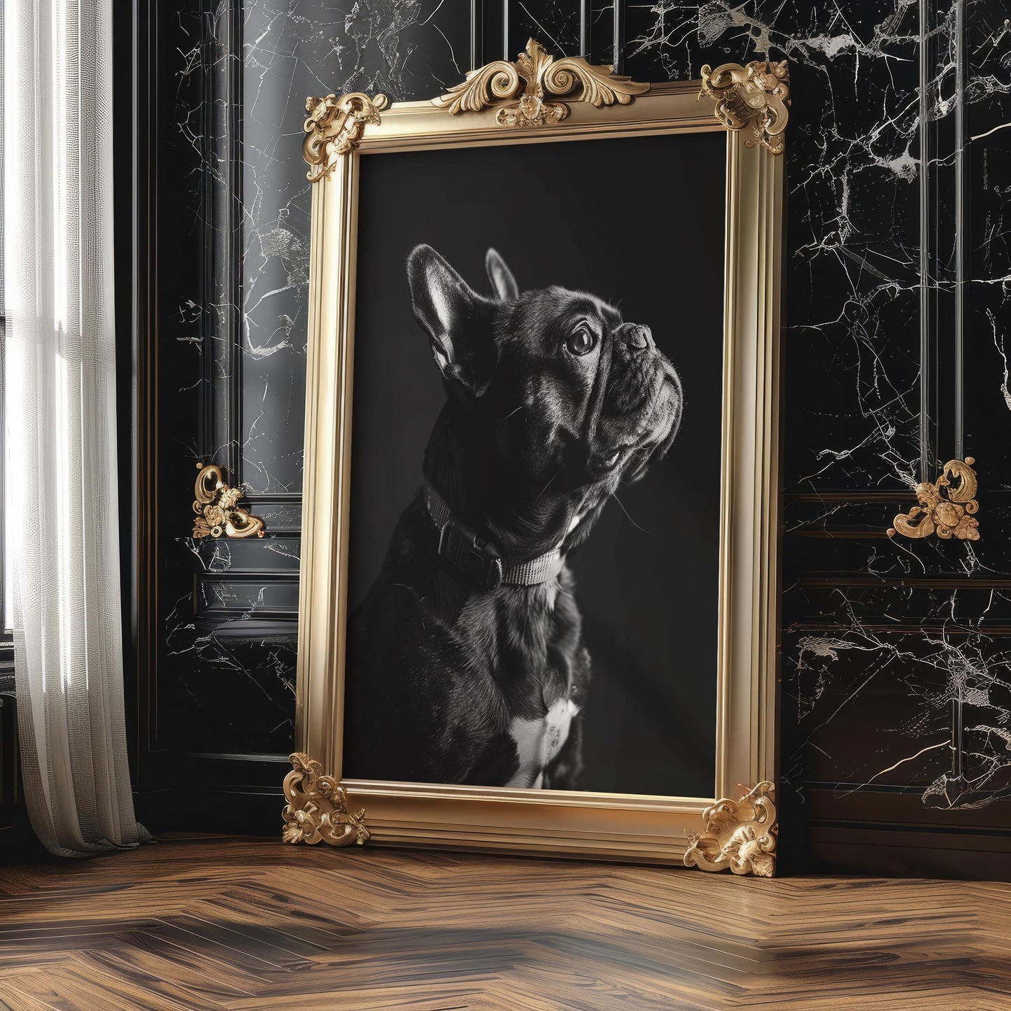 Dog Photography French Bulldog Art Print | Monochrome Pet Portrait, Minimalist Decor wall art print, minimalist black and white poster, modern Scandinavian wall decor, Monohaus