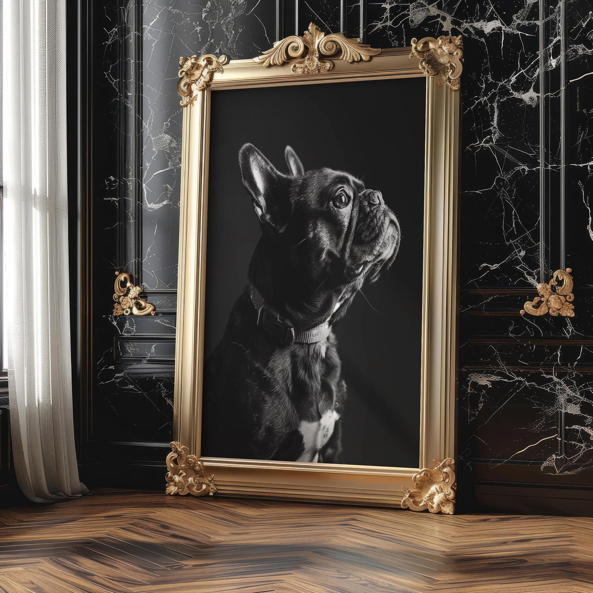 Dog Photography French Bulldog Art Print | Monochrome Pet Portrait, Minimalist Decor wall art print, minimalist black and white poster, modern Scandinavian wall decor, Monohaus