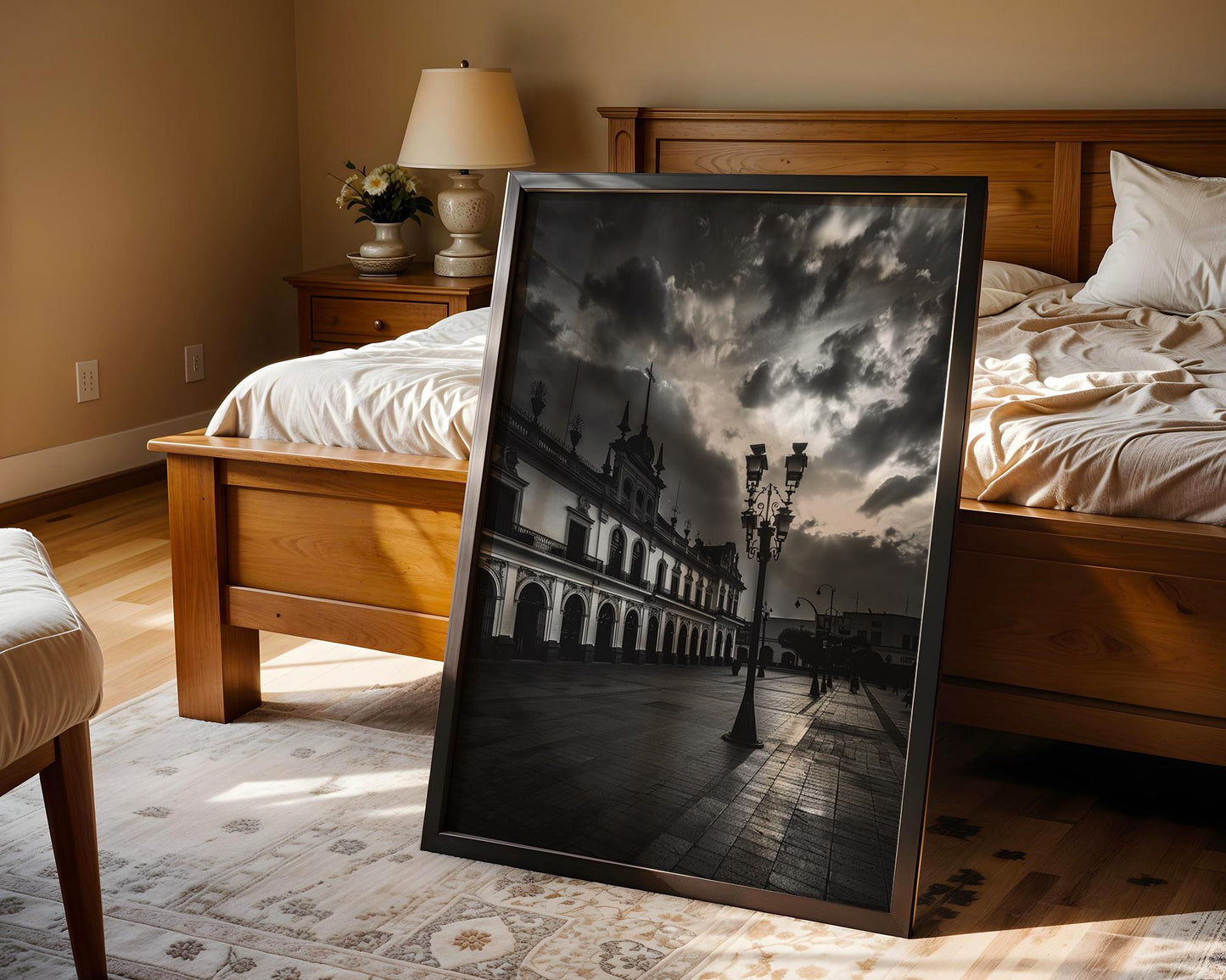 World Landmark | Puebla Mexico Photography Print | Black and White Colonial Architecture wall art print, black and white architectural poster, minimalist modern Scandinavian wall decor, Monohaus