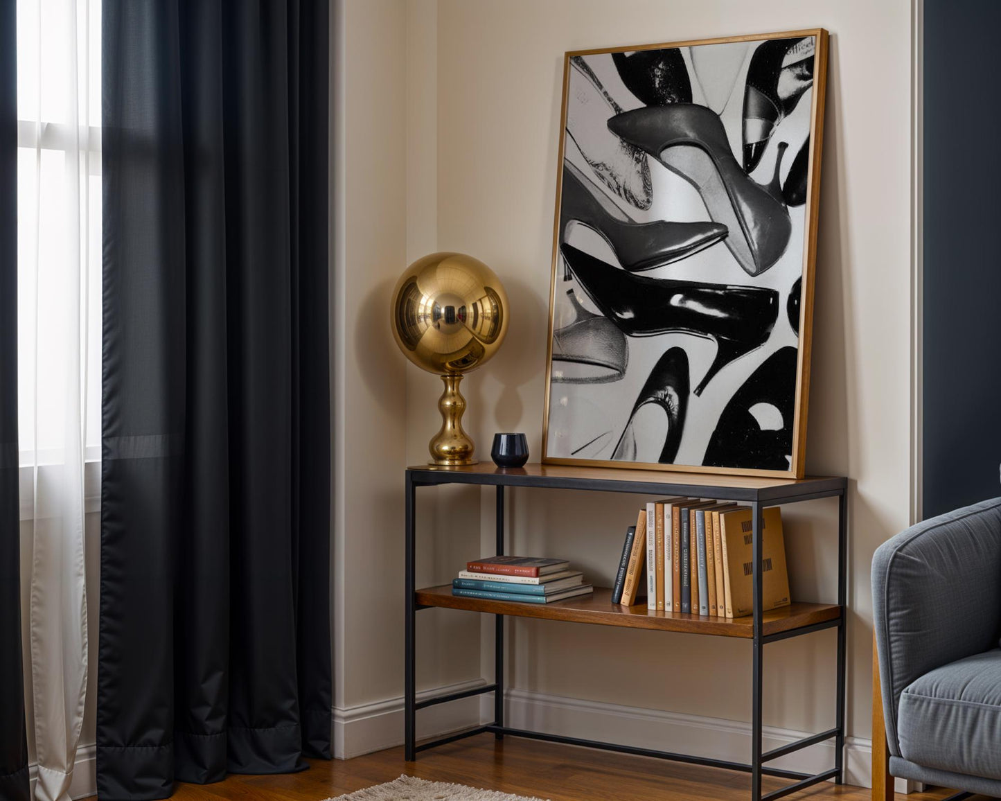 Black and White High Heels Fashion Print | Minimalist Chic Wall Art wall art print, minimalist black and white poster, modern Scandinavian wall decor, Monohaus