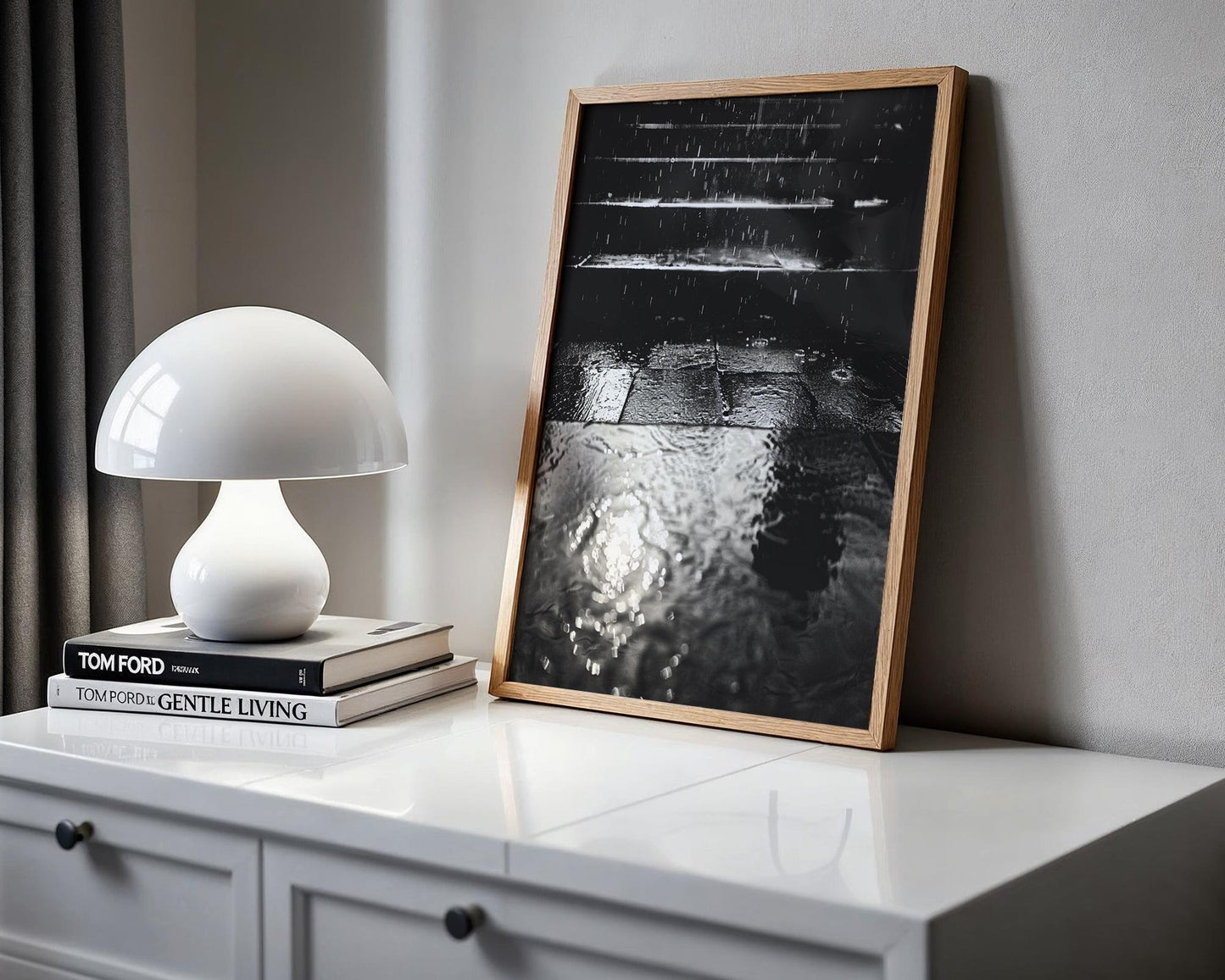 Urban Photography | Urban Photography | Rain Art Print | Black & White Street Scene Minimalist Decor black and white photo print, minimalist monochrome wall art poster for modern interiors, Monohaus