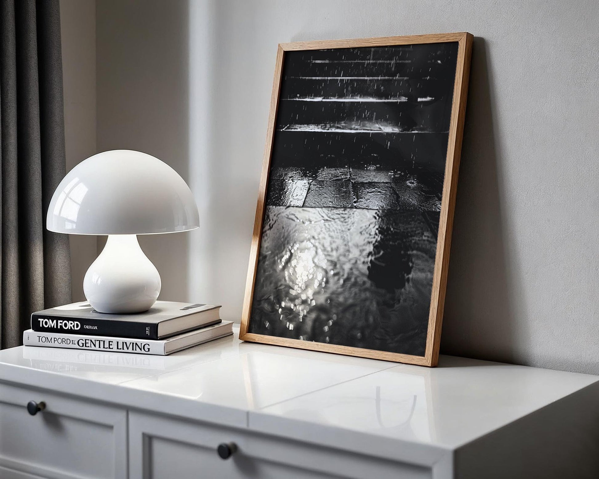 Urban Photography | Urban Photography | Rain Art Print | Black & White Street Scene Minimalist Decor black and white photo print, minimalist monochrome wall art poster for modern interiors, Monohaus