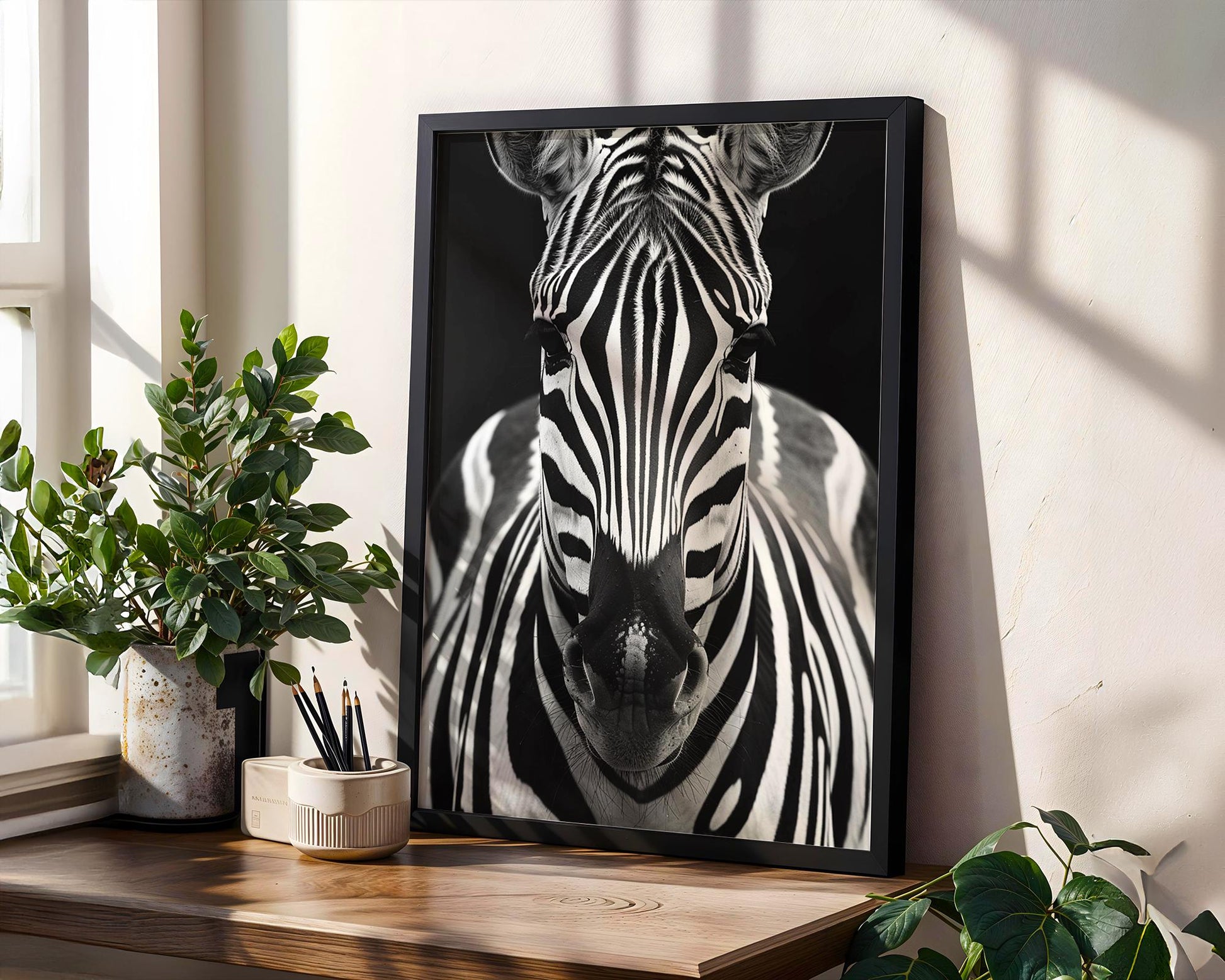 Wildlife Poster | Zebra Portrait Photography Print • Black & White Minimalist Wall Art wall art print, minimalist black and white poster, modern Scandinavian wall decor, Monohaus