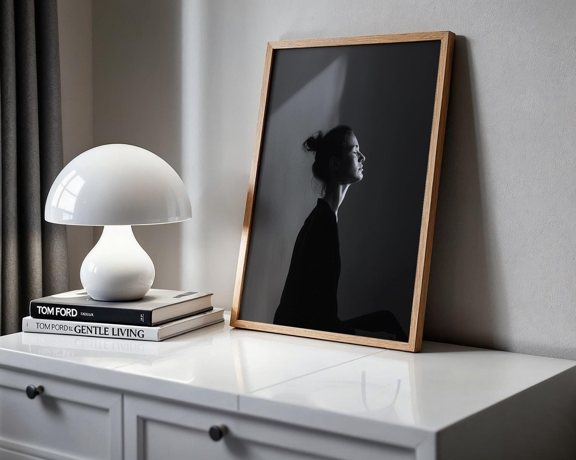 Minimal Wall Art Striking Woman Profile Print Black & White Photography wall art print, minimalist black and white poster, modern Scandinavian wall decor, Monohaus