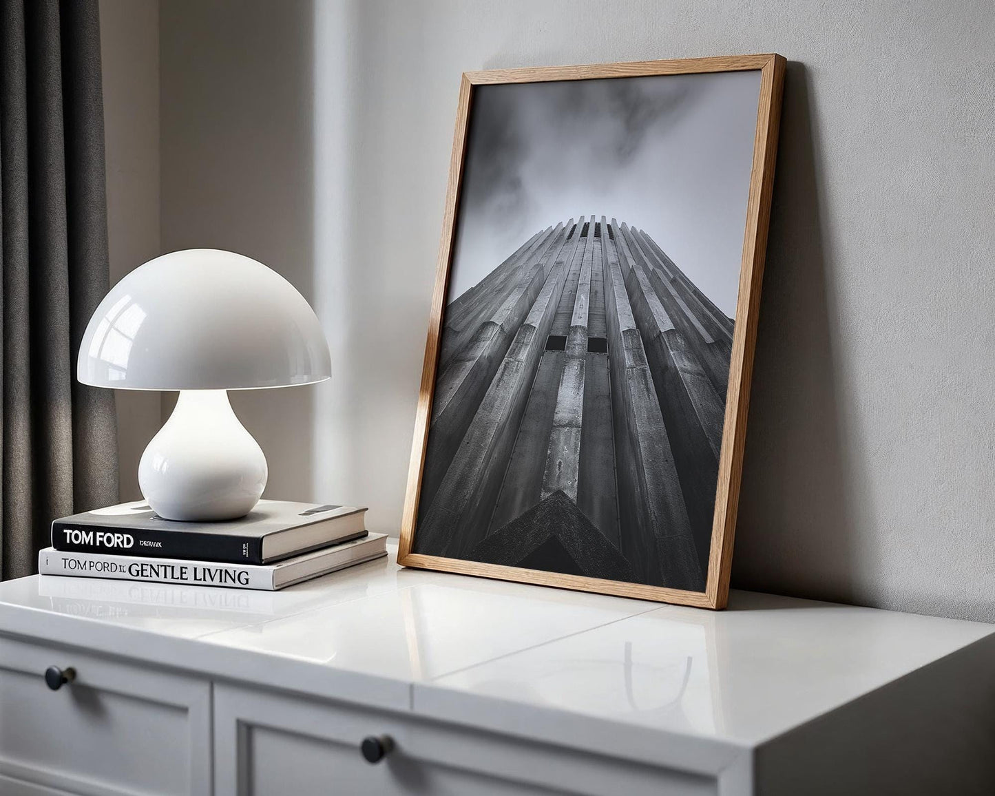 World Landmark | Hallgrímskirkja Iceland Print | Black and White Minimalist Architecture