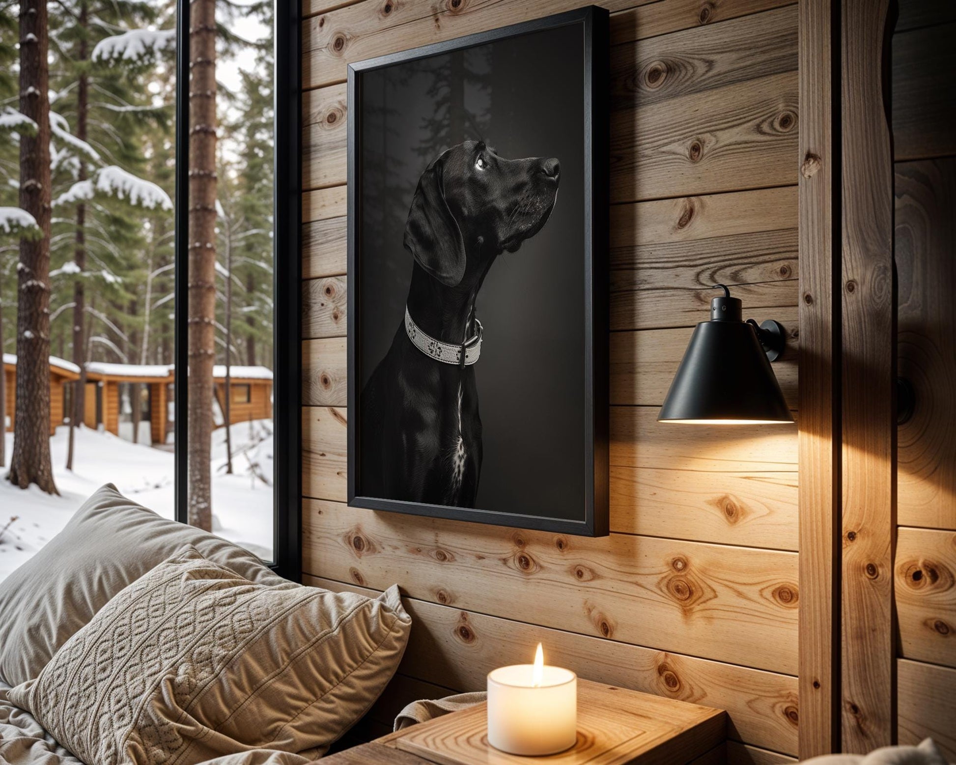 Dog Photography Black Lab Portrait Print | Minimalist wall art print, minimalist black and white poster, modern Scandinavian wall decor, Monohaus