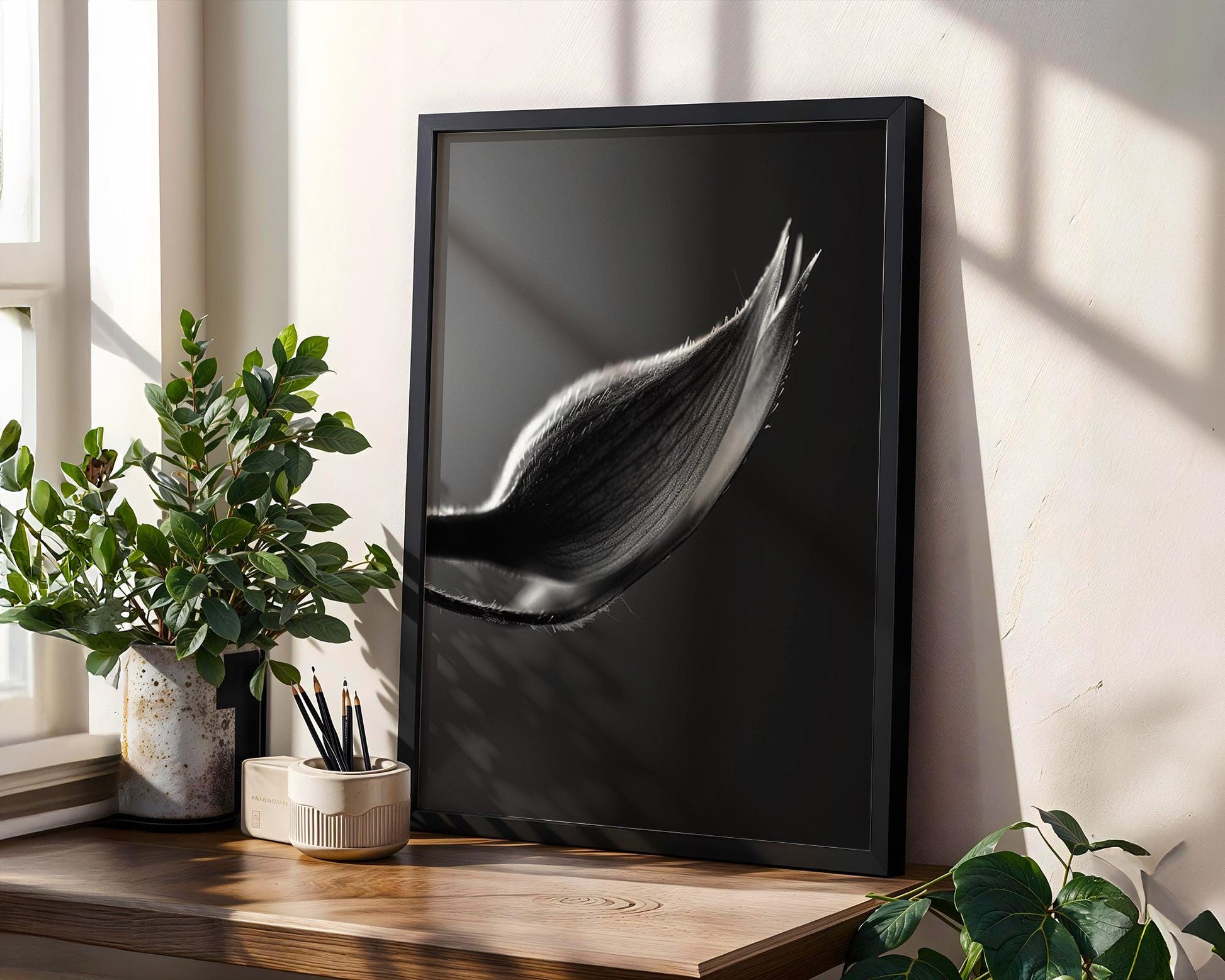 Botanical Photo | Black and White Plant Bud Print | Minimalist Fine Art Photography wall art print, minimalist black and white poster, modern Scandinavian wall decor, Monohaus
