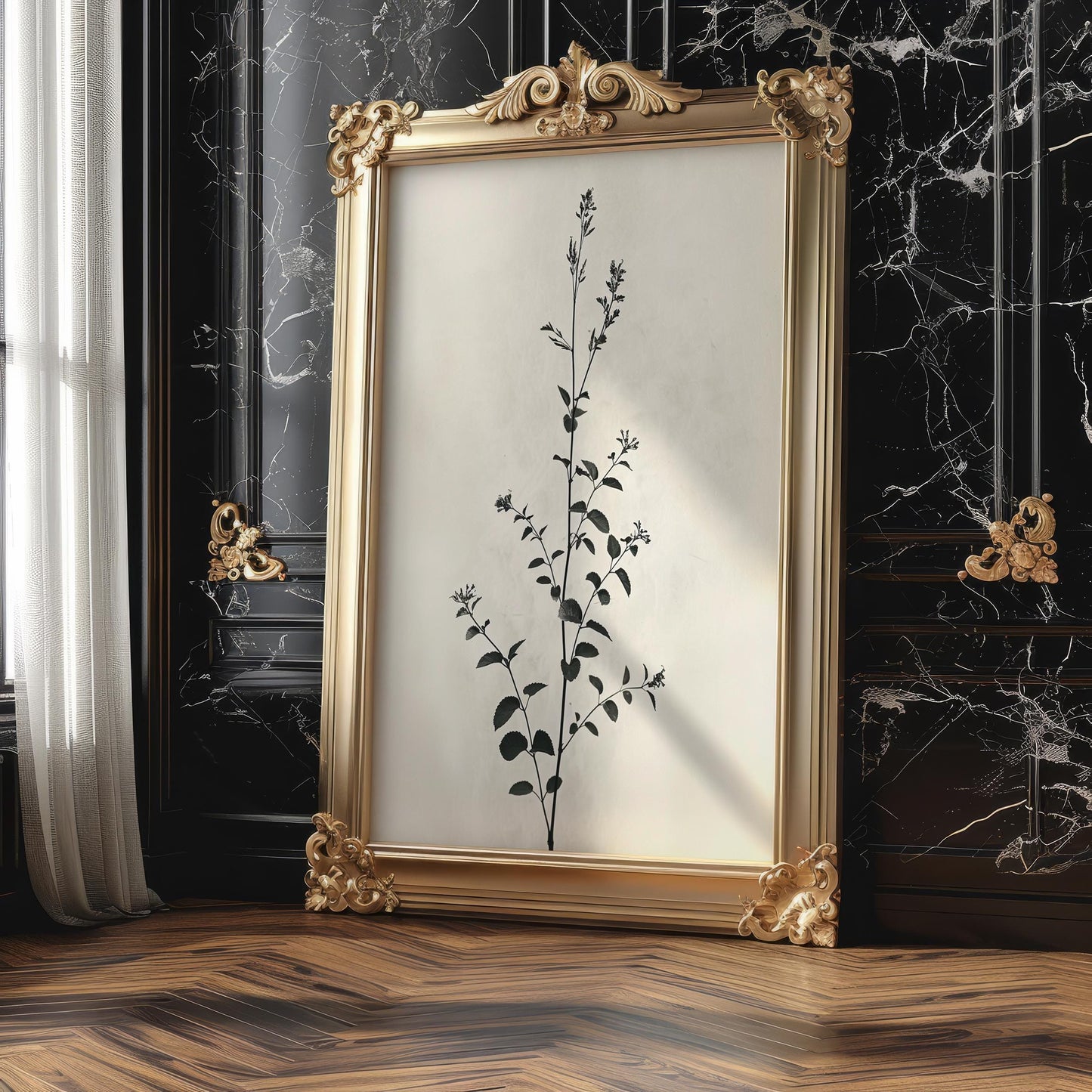 Botanical Photo | Silhouette Art Print | Minimalist Black & White Photography wall art print, minimalist black and white poster, modern Scandinavian wall decor, Monohaus