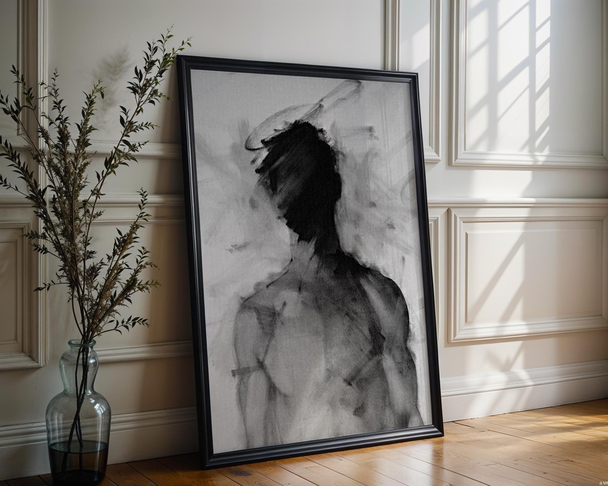 Minimal Wall Art Abstract Figure Print | Minimalist Black and White Poster abstract wall art print, geometric minimalist poster, modern Scandinavian decor, Monohaus