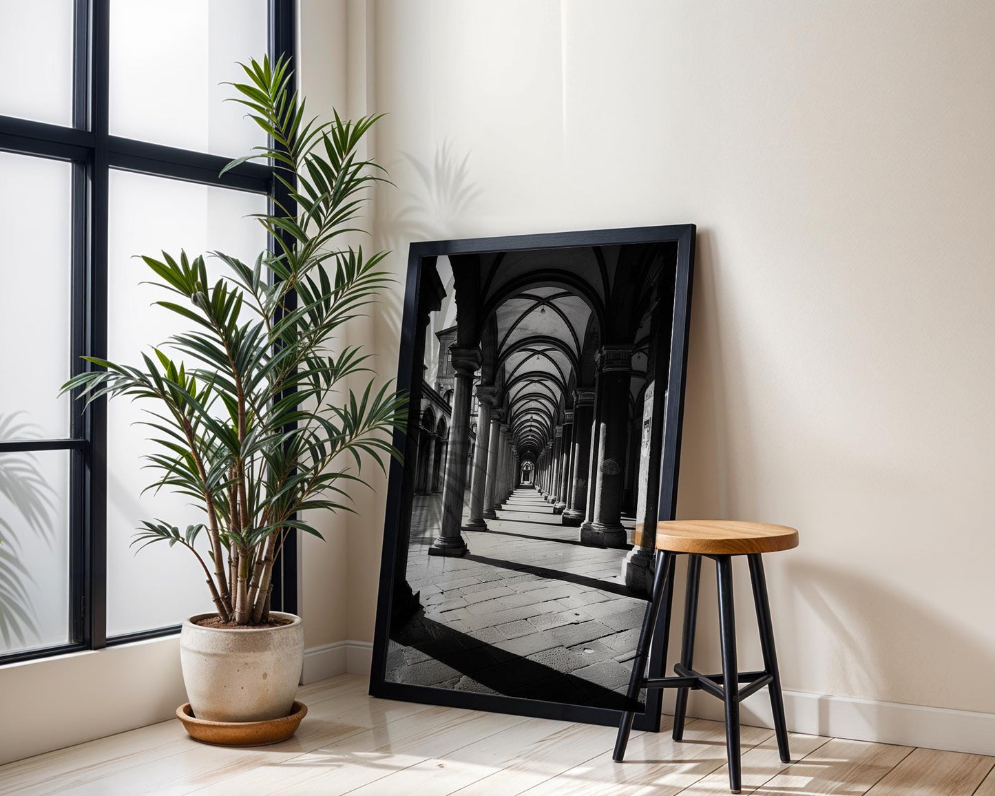 World Landmark | Bologna Italy Arches Print | Black and White Photography