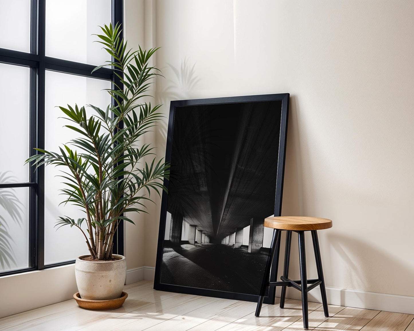 Urban Photography | Concrete Tunnel Print | Black and White Modern Architecture wall art print, black and white architectural poster, minimalist modern Scandinavian wall decor, Monohaus