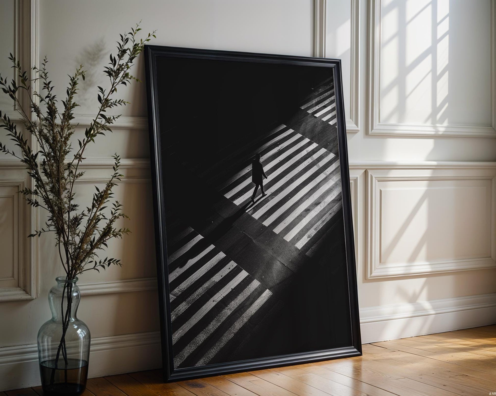 Urban Photography | Crosswalk Print | Black and White Wall Art black and white photo print, minimalist monochrome wall art poster for modern interiors, Monohaus