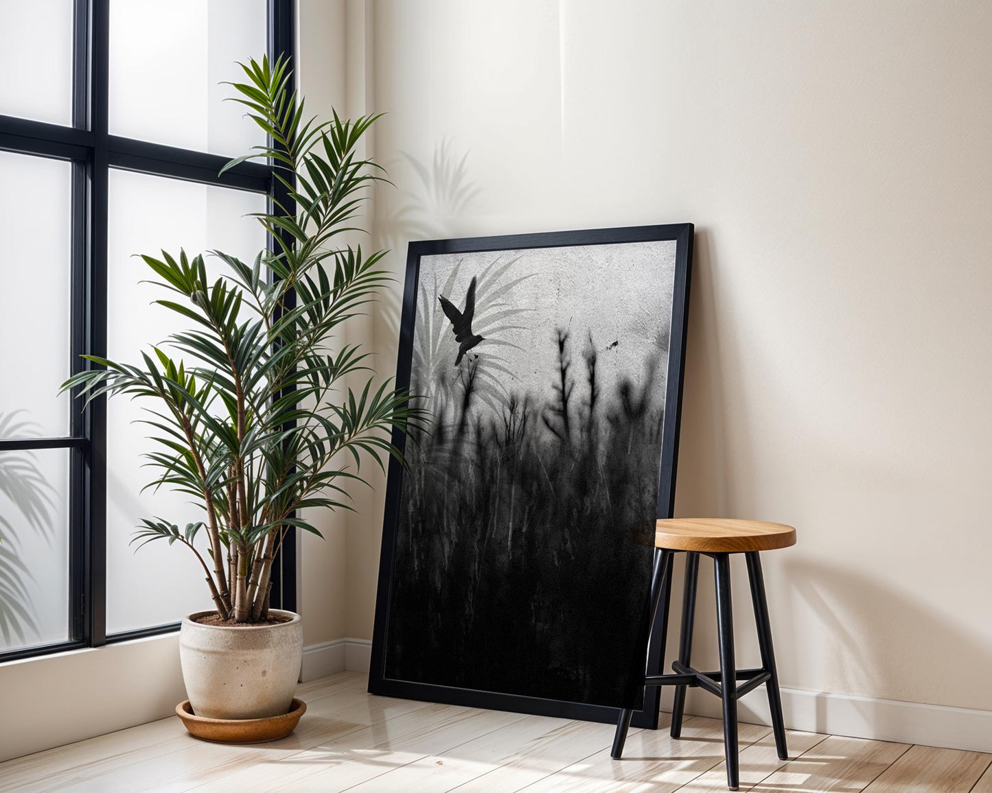 Black and White Bird Photography Print | Modern Minimalist Wall Art wall art print, minimalist black and white poster, modern Scandinavian wall decor, Monohaus