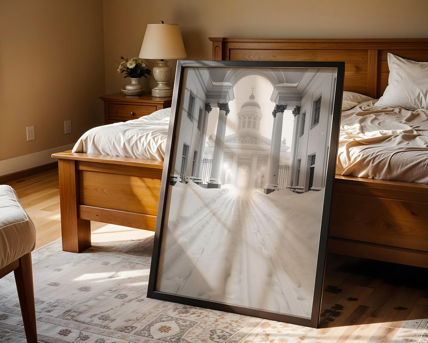 World Landmark | Helsinki Cathedral Winter Print | Minimalist Nordic Wall Art wall art print, minimalist black and white poster, modern Scandinavian wall decor, Monohaus