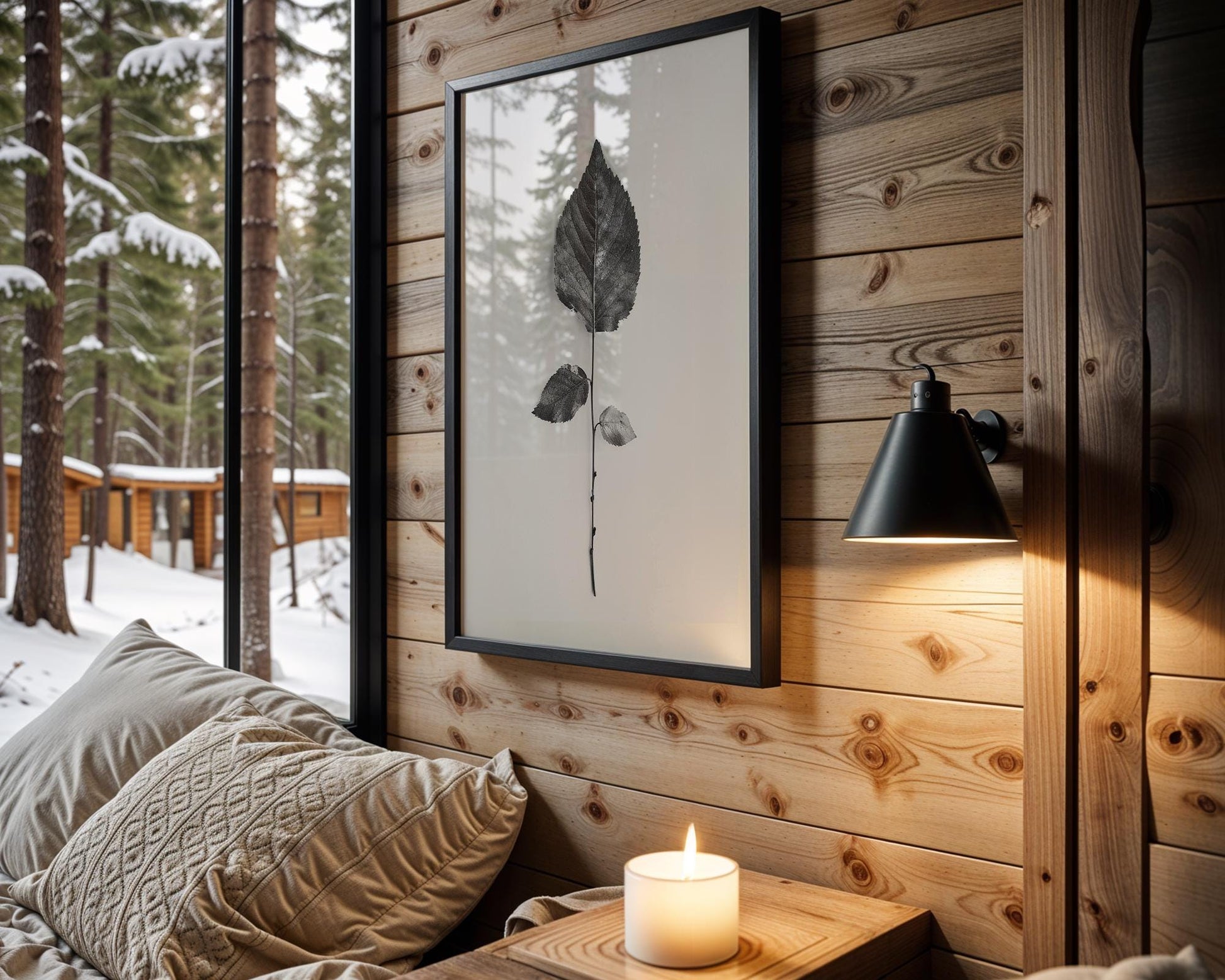 Botanical Photo | Monohaus Black and White Leaf Print | Modern Minimalist Wall Art wall art print, minimalist black and white poster, modern Scandinavian wall decor, Monohaus