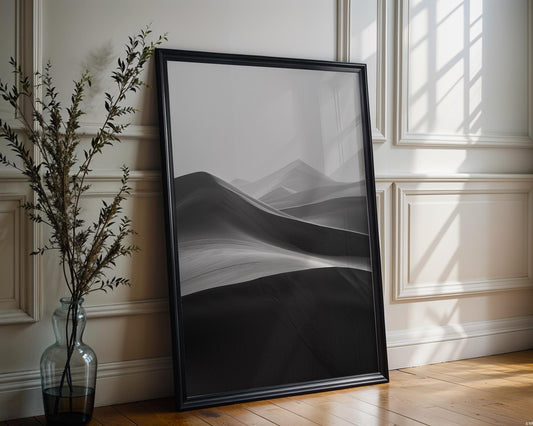 Botanical Photo | Minimalist Desert Sands Art Print | Modern Landscape Photography wall art print, minimalist black and white poster, modern Scandinavian wall decor, Monohaus
