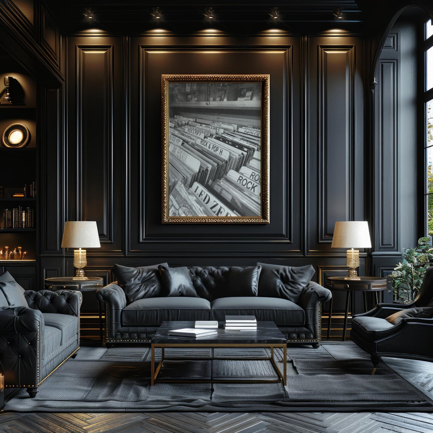 Designer Wall Art | Vinyl Record Store Print | Black & White LP Album Art wall art print, minimalist black and white poster, modern Scandinavian wall decor, Monohaus