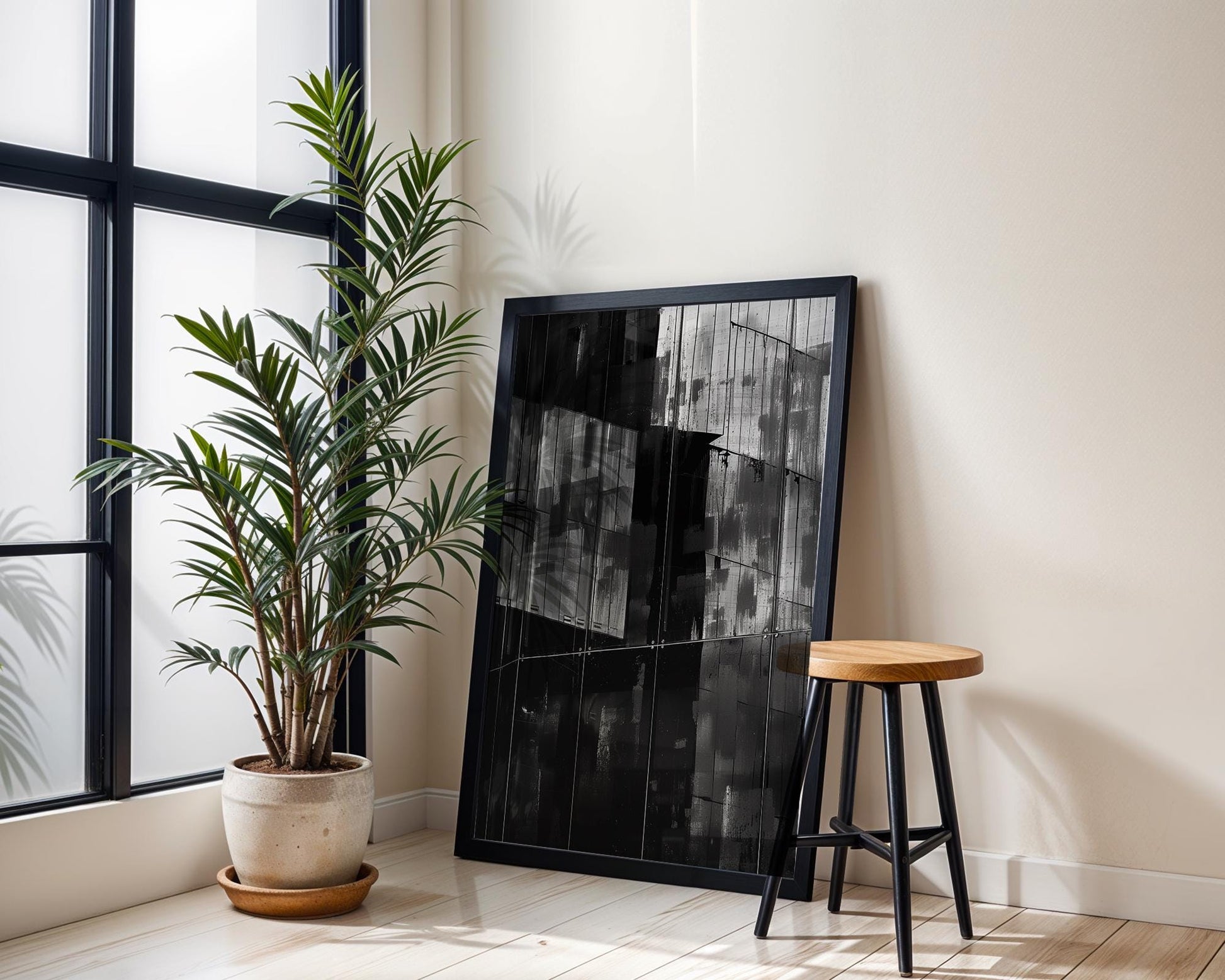 Minimal Wall Art Urban Reflections | Black and White Architecture Photography wall art print, black and white architectural poster, minimalist modern Scandinavian wall decor, Monohaus