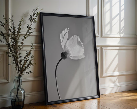 Botanical Photo | Minimalist Black and White Flower Art Print | Modern  Poster wall art print, minimalist black and white poster, modern Scandinavian wall decor, Monohaus
