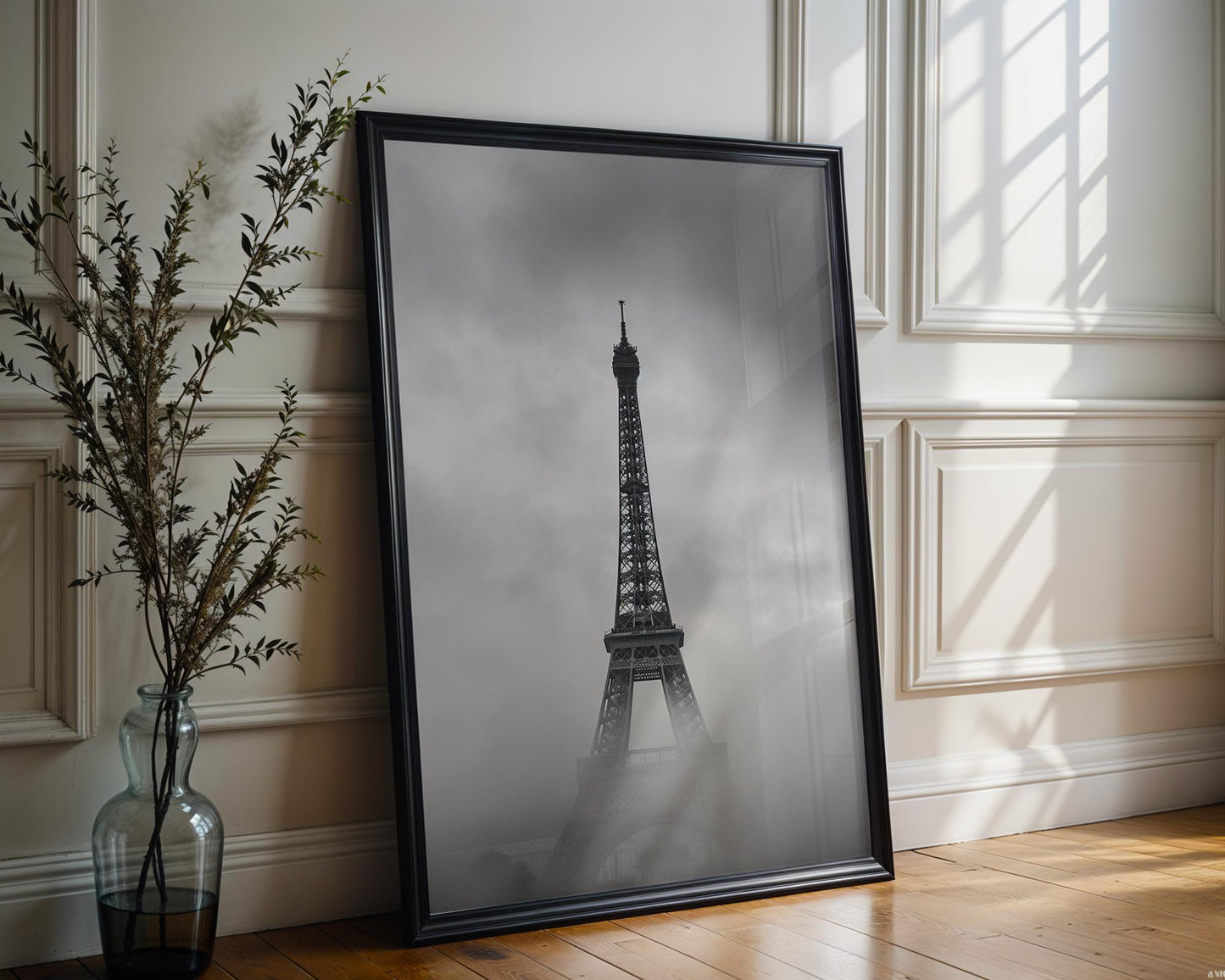 World Landmark | Eiffel Tower Photography Print | Paris Black and White Minimalist Wall Art