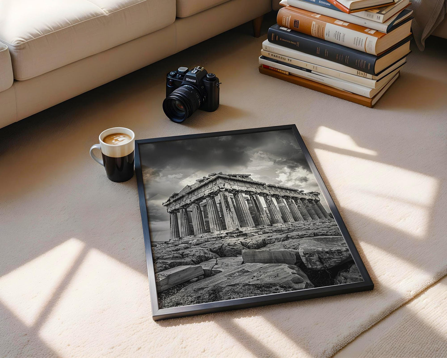 World Landmark | Parthenon Print | Athens Greece Black and White Photography wall art print, minimalist black and white poster, modern Scandinavian wall decor, Monohaus