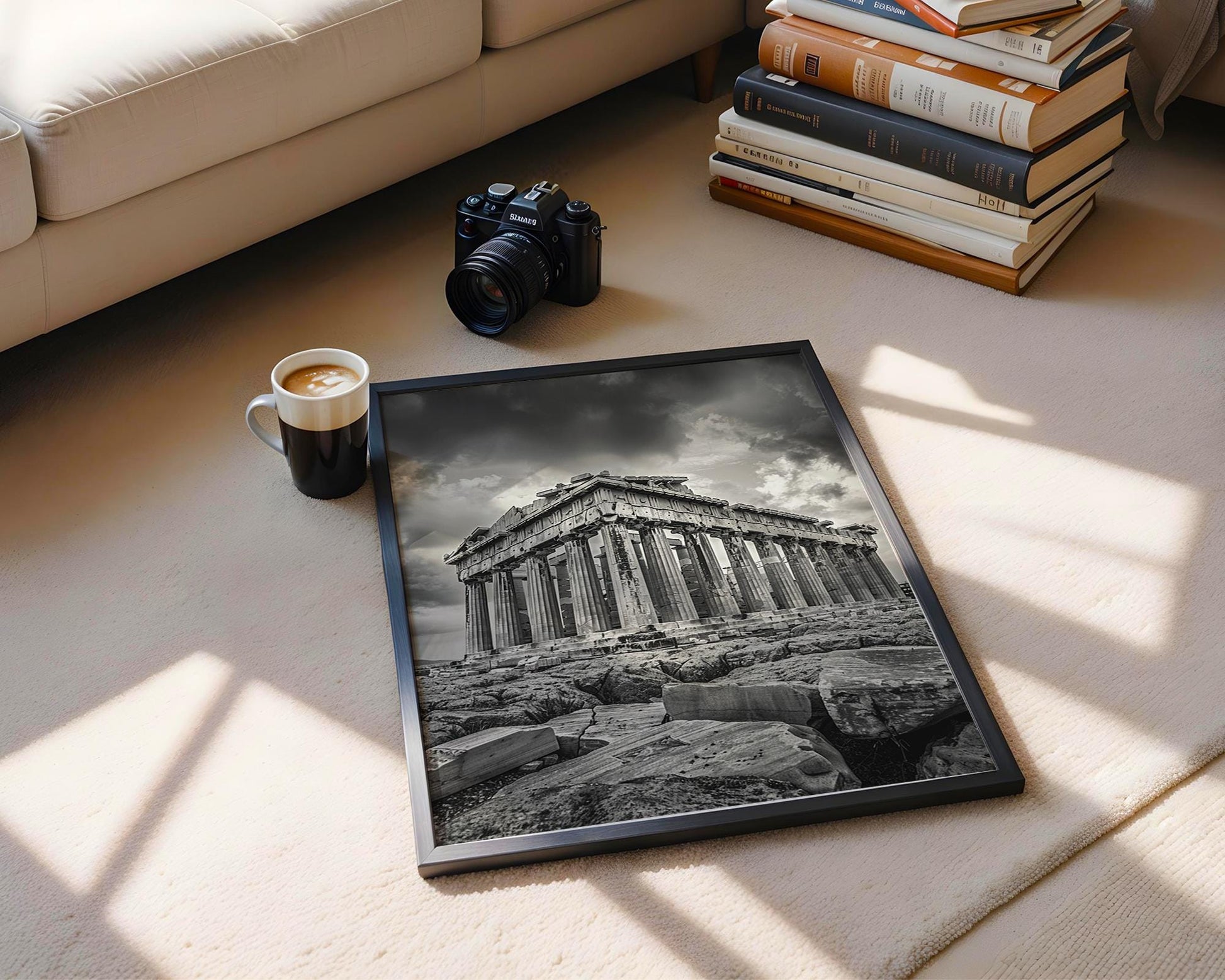 World Landmark | Parthenon Print | Athens Greece Black and White Photography wall art print, minimalist black and white poster, modern Scandinavian wall decor, Monohaus