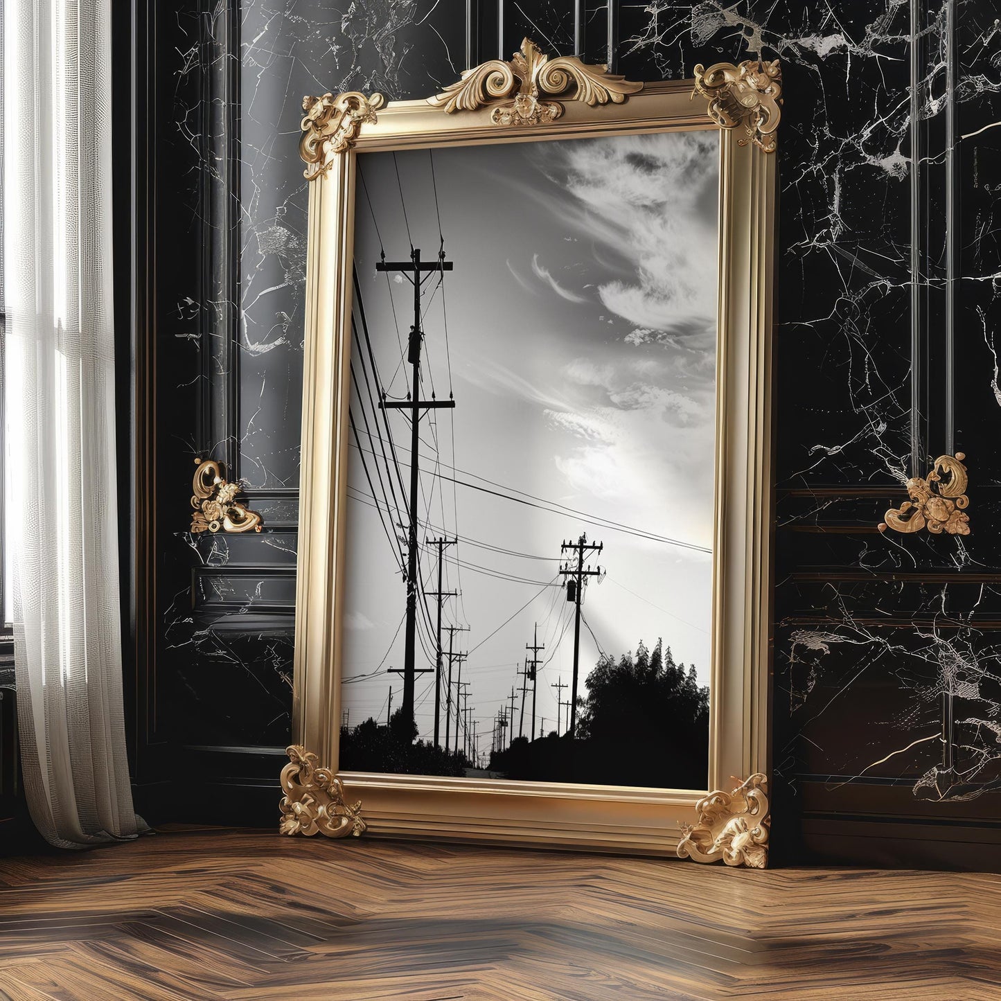 Urban Photography | Minimalist Black and White Photo Print | Power Lines Wall Art abstract wall art print, geometric minimalist poster, modern Scandinavian decor, Monohaus