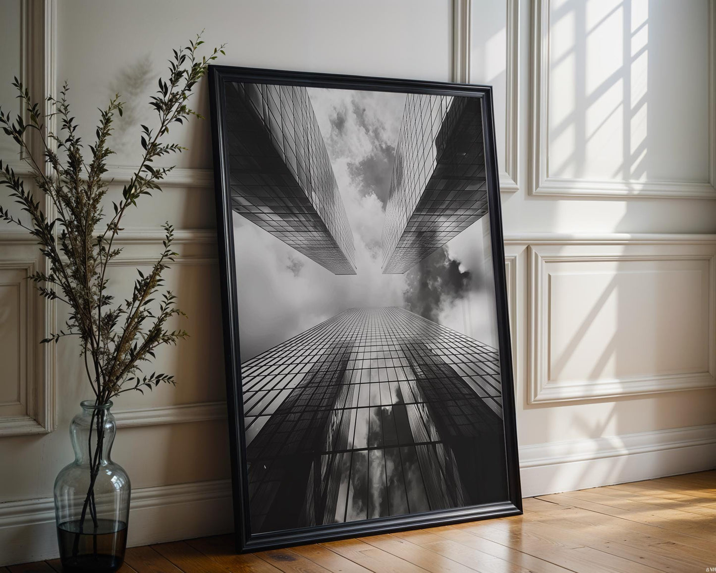 Urban Photography | Abstract Skyscraper Building Print | Minimal City Wall Art wall art print, black and white architectural poster, minimalist modern Scandinavian wall decor, Monohaus