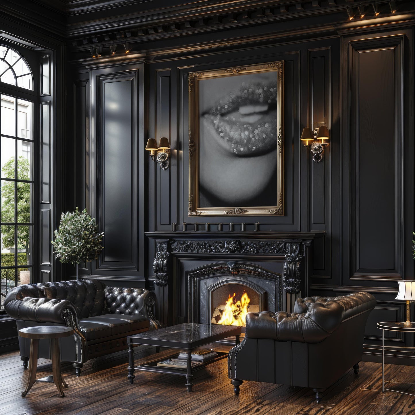 Glitter Lips Photography Print | Monochrome Glam Wall Art wall art print, minimalist black and white poster, modern Scandinavian wall decor, Monohaus