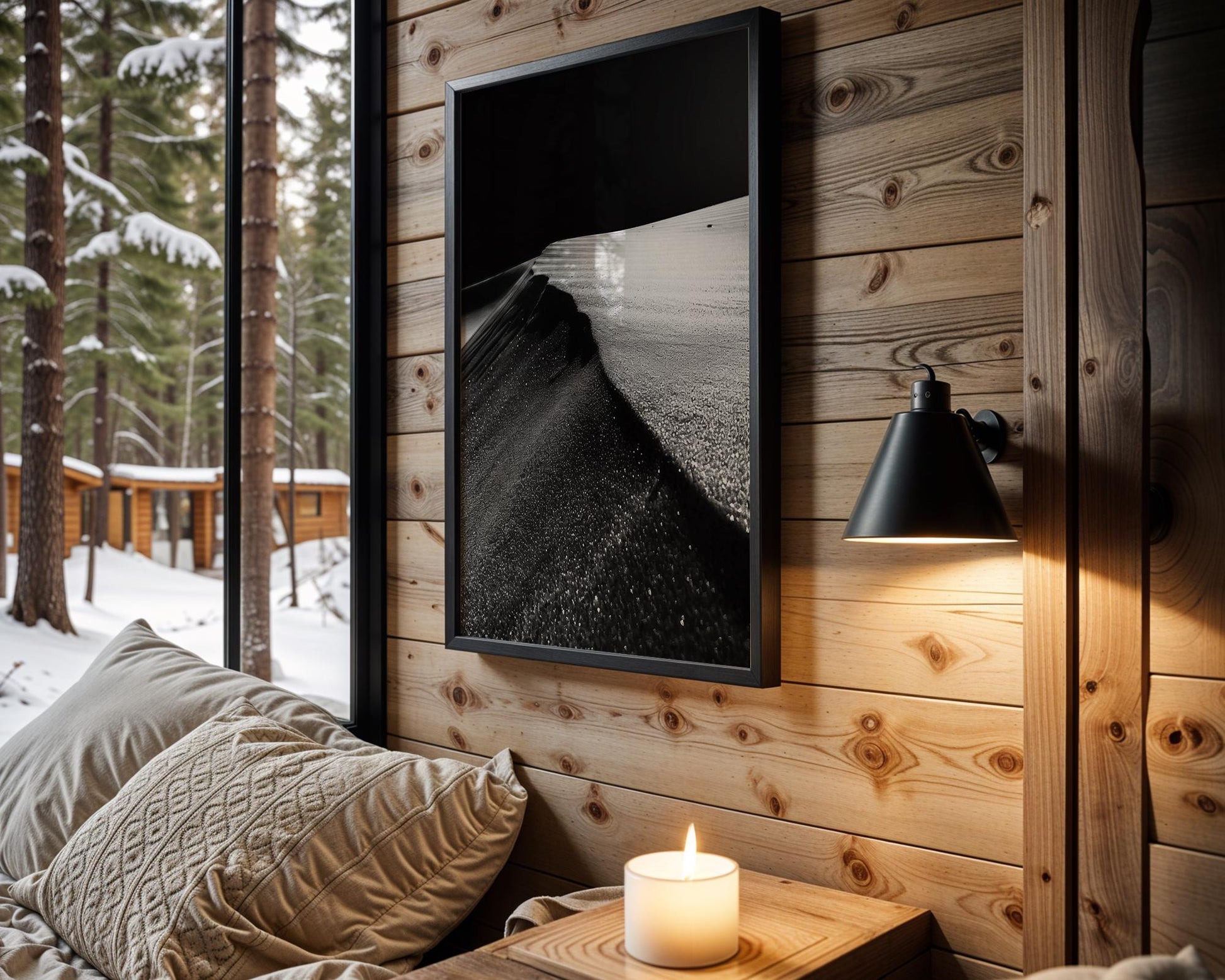 Minimal Wall Art Desert Dunes Photography Print | Minimalist Black and White Landscape wall art print, minimalist black and white poster, modern Scandinavian wall decor, Monohaus