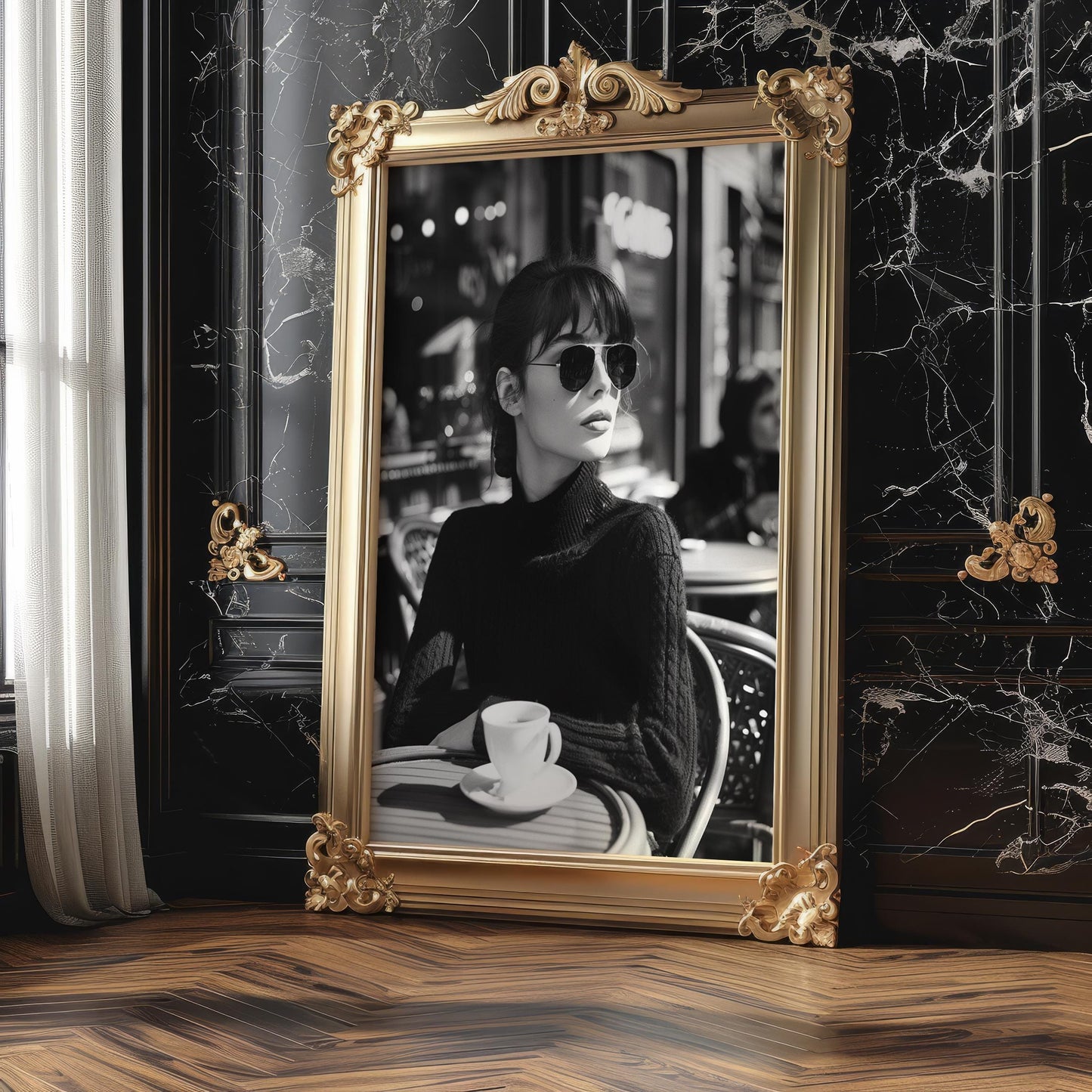 Minimal Wall Art | Retro Paris Fashion Print |  Monochrome Photography wall art print, minimalist black and white poster, modern Scandinavian wall decor, Monohaus