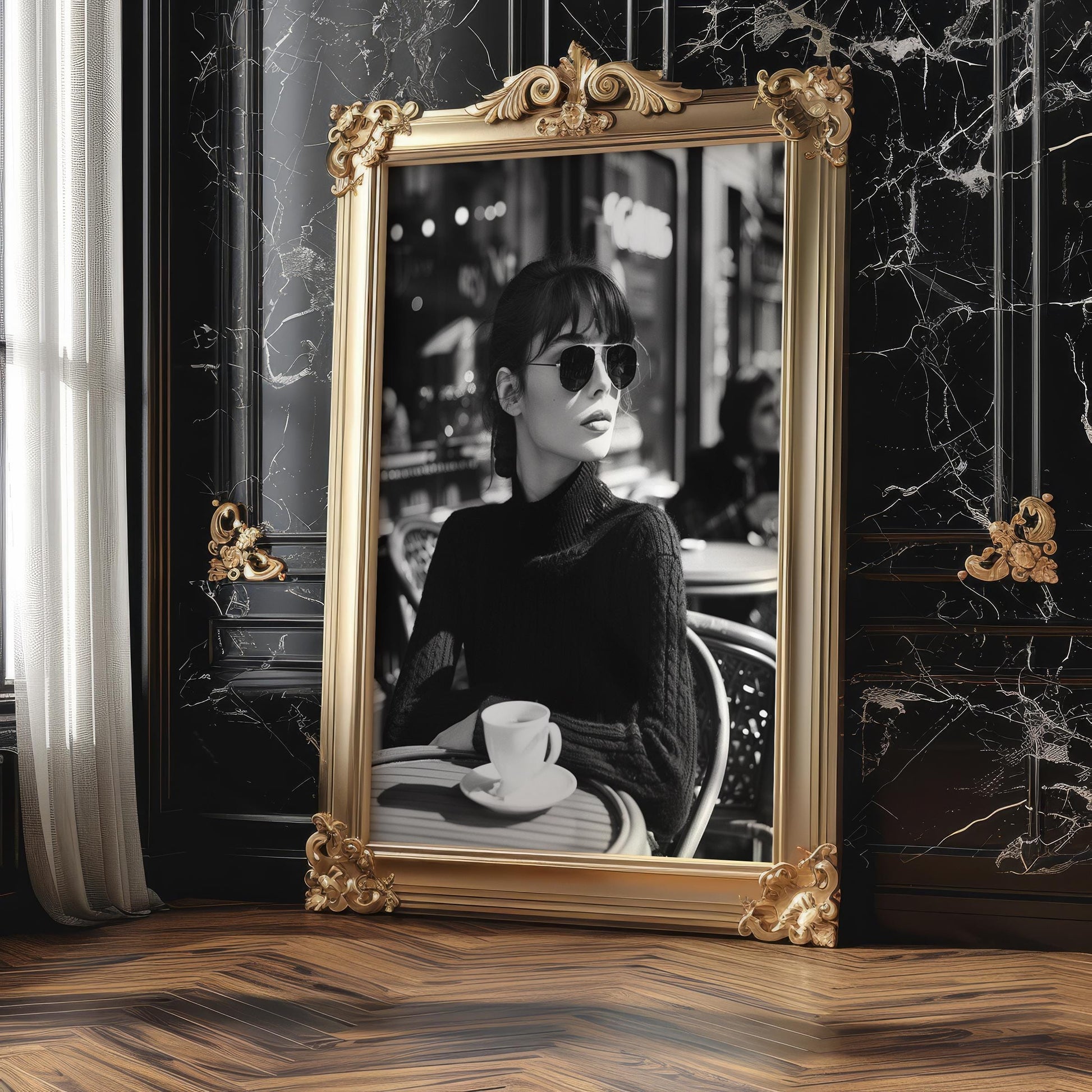 Minimal Wall Art | Retro Paris Fashion Print |  Monochrome Photography wall art print, minimalist black and white poster, modern Scandinavian wall decor, Monohaus