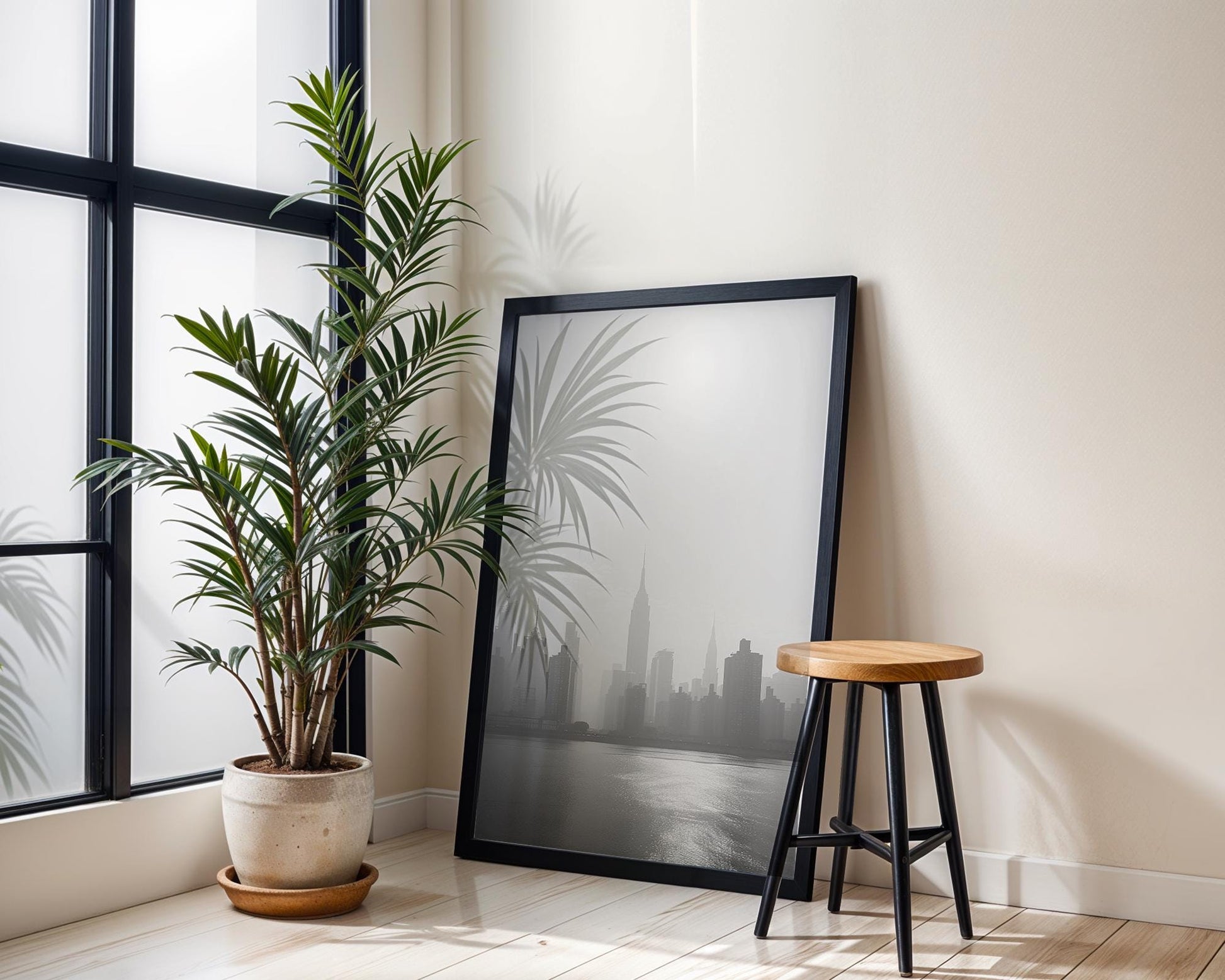 World Landmark | NYC Skyline Print | Black and White Empire State Building Photography wall art print, black and white architectural poster, minimalist modern Scandinavian wall decor, Monohaus