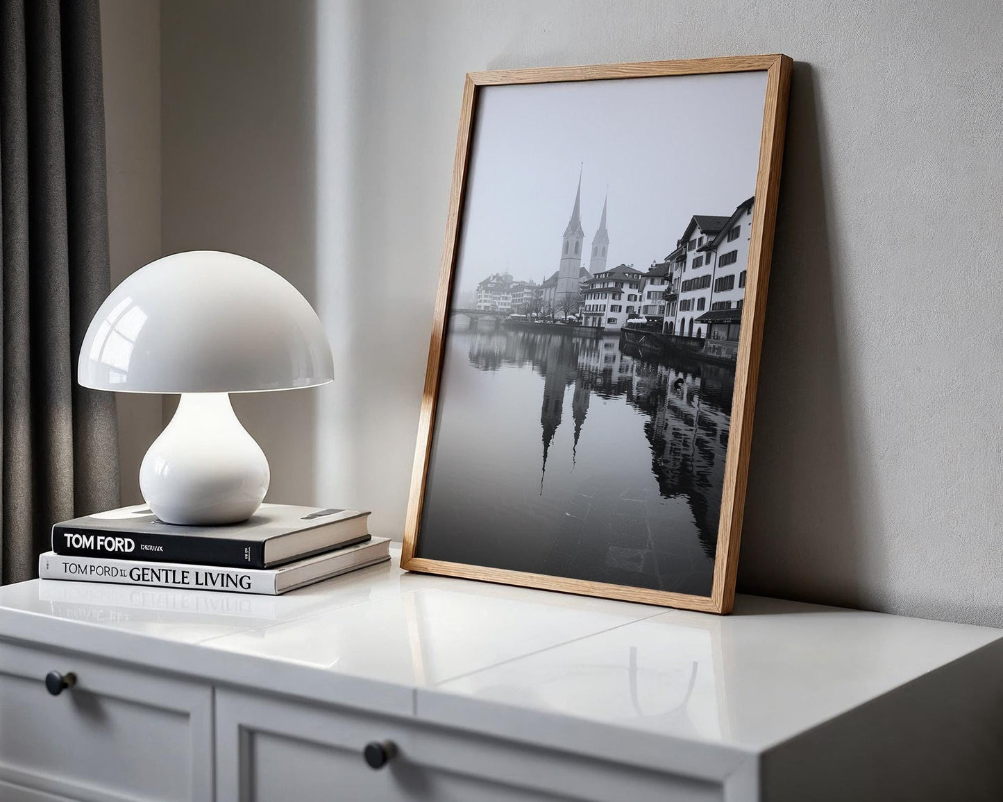 World Landmark | Zurich Twin Spires Photo Print | Black and White Switzerland Architecture