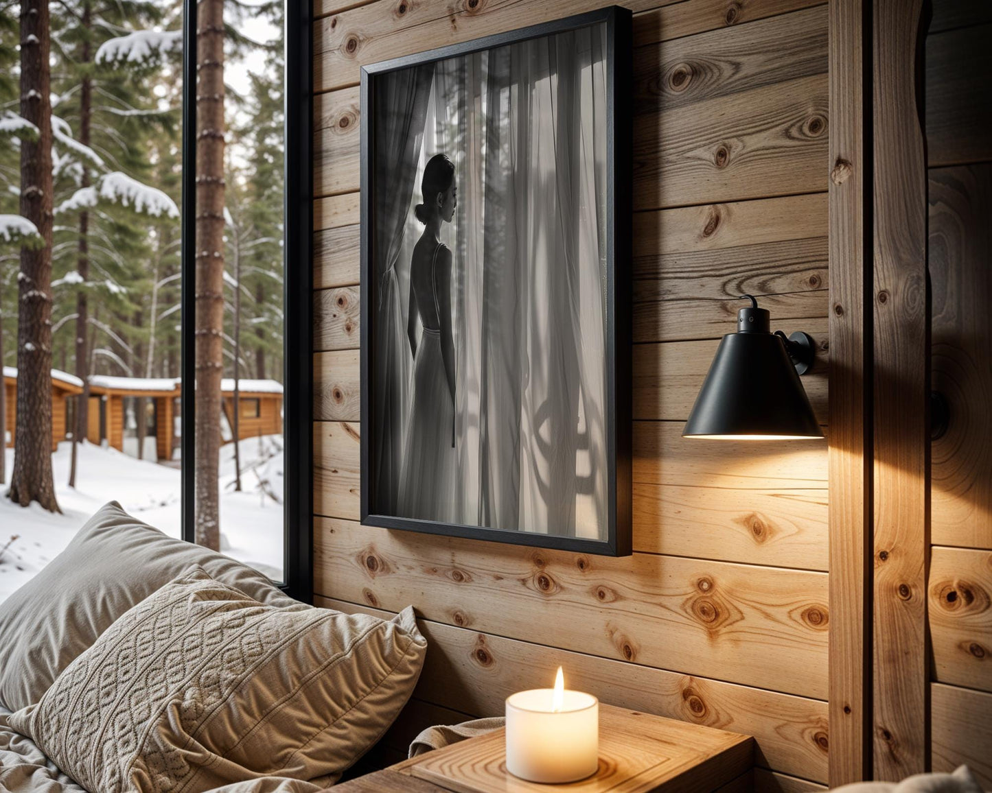 Minimal Wall Art Elegant Woman Black and White Photography Print | Scandi Bedroom Decor wall art print, minimalist black and white poster, modern Scandinavian wall decor, Monohaus