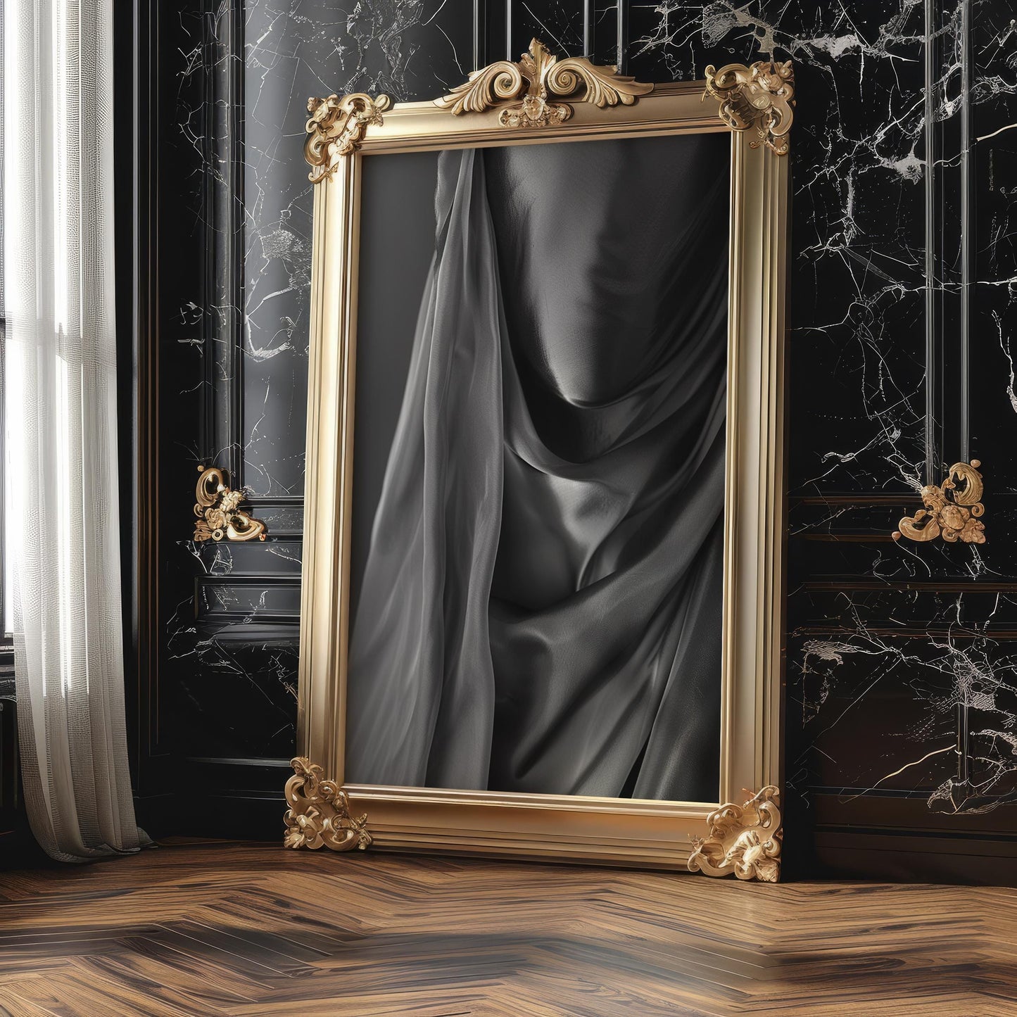 Minimal Wall Art Abstract Fabric Drape Print | Black & White Minimalist Photography abstract wall art print, geometric minimalist poster, modern Scandinavian decor, Monohaus