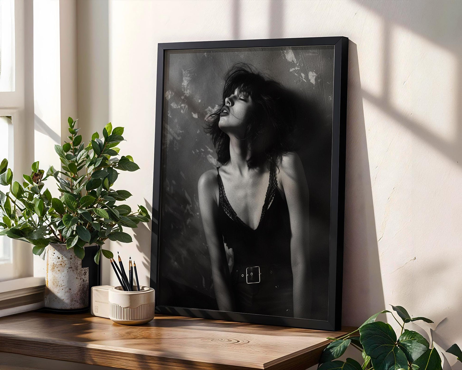 Minimal Wall Art Monochrome Female Portrait | Fashion Photography Print wall art print, minimalist black and white poster, modern Scandinavian wall decor, Monohaus