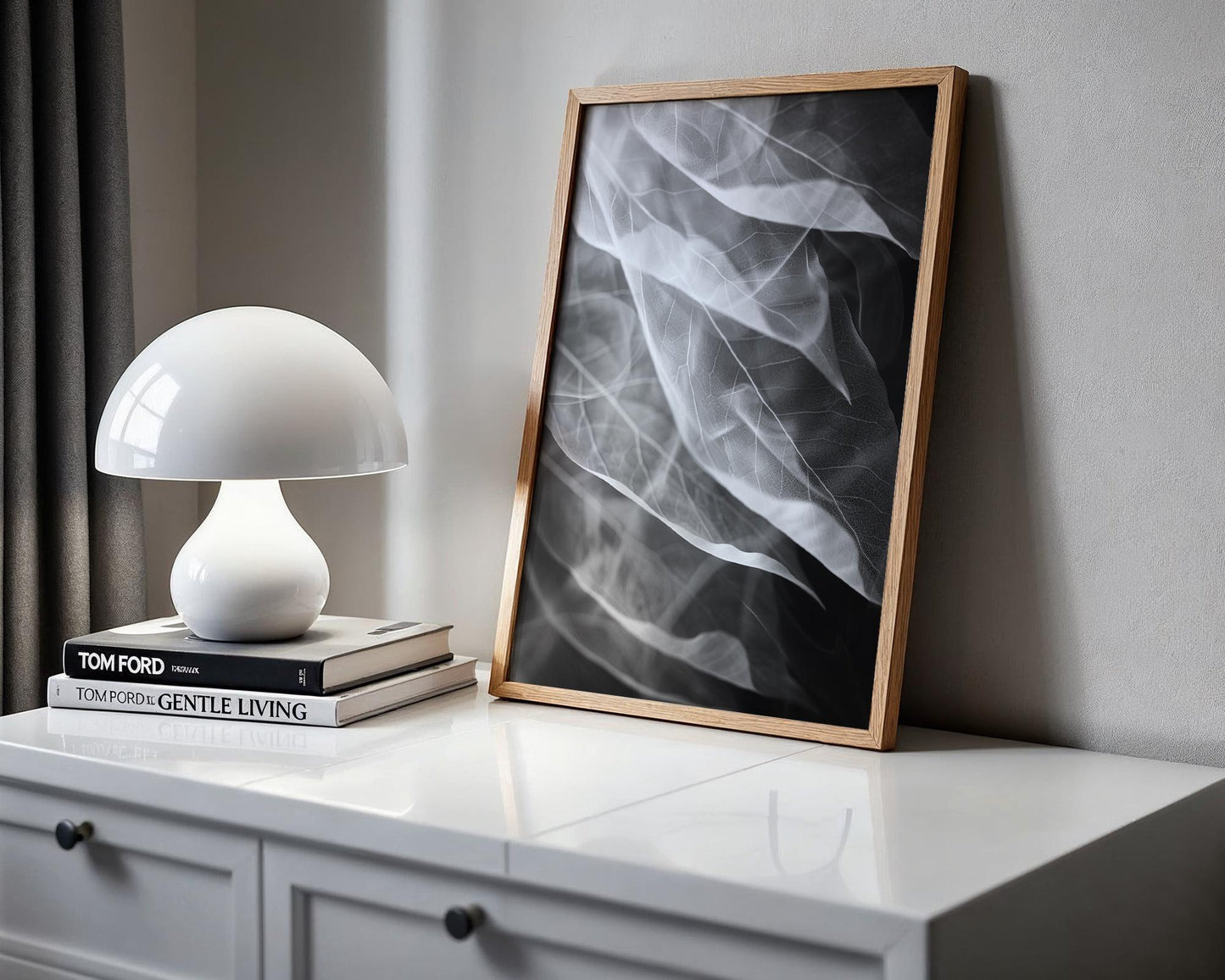 Botanical Photo | Abstract Leaf Macro Photography Print | Black & White Minimal abstract wall art print, geometric minimalist poster, modern Scandinavian decor, Monohaus