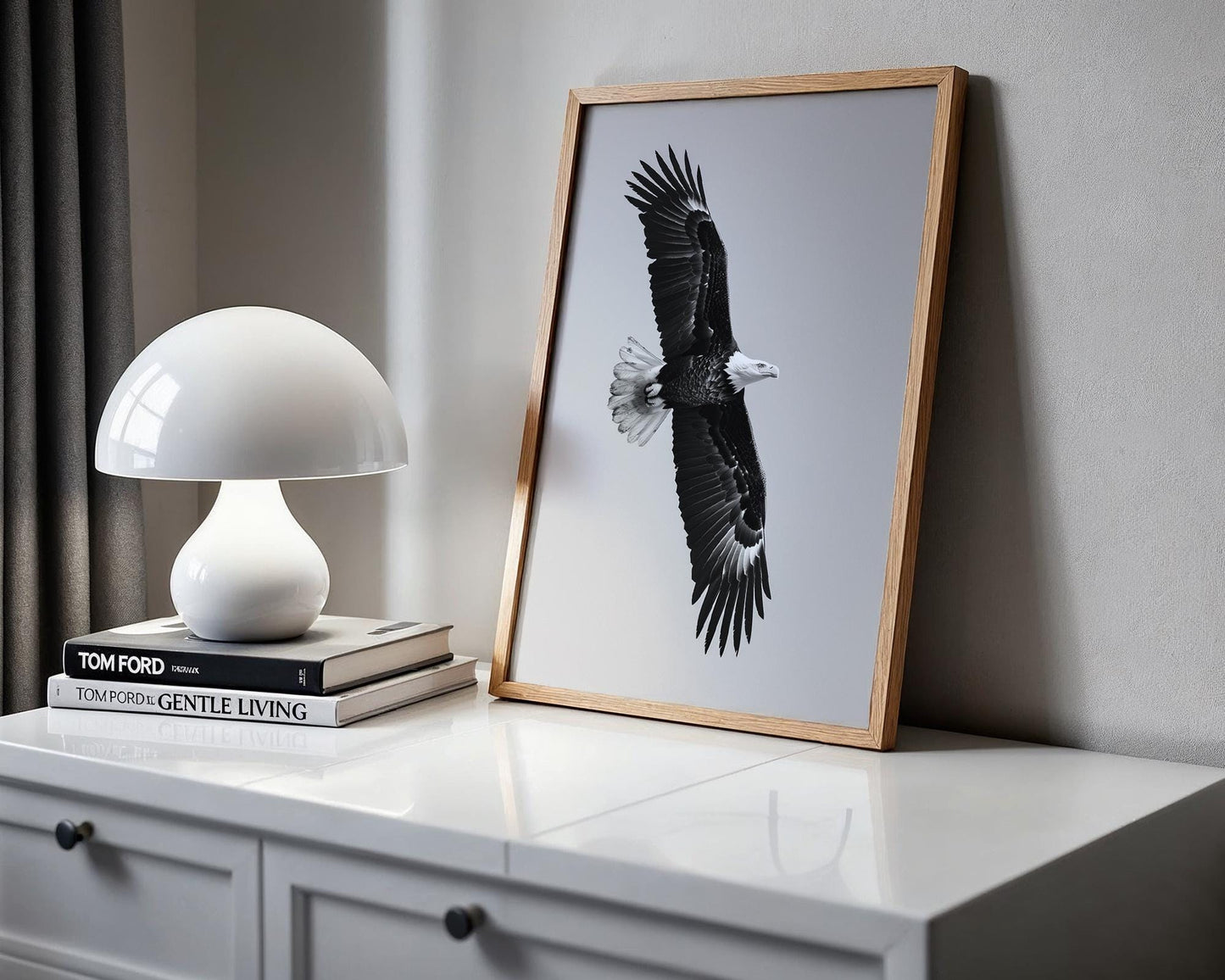 Wildlife Poster | Eagle in Flight Art Print | Black & White Photography, Modern Wall Decor wall art print, minimalist black and white poster, modern Scandinavian wall decor, Monohaus