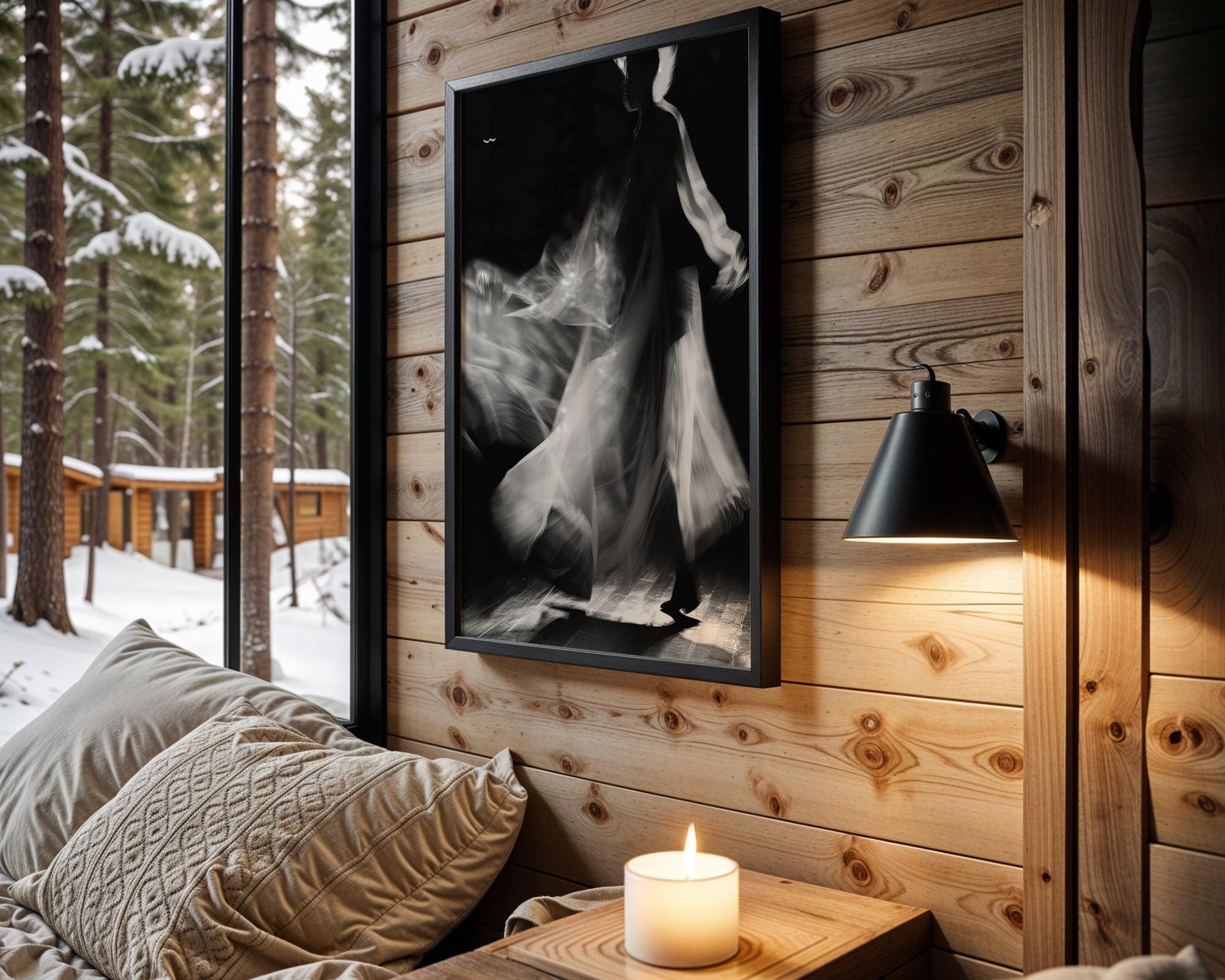 Minimal Wall Art Ethereal Dancer | Black and White Abstract Photography abstract wall art print, geometric minimalist poster, modern Scandinavian decor, Monohaus