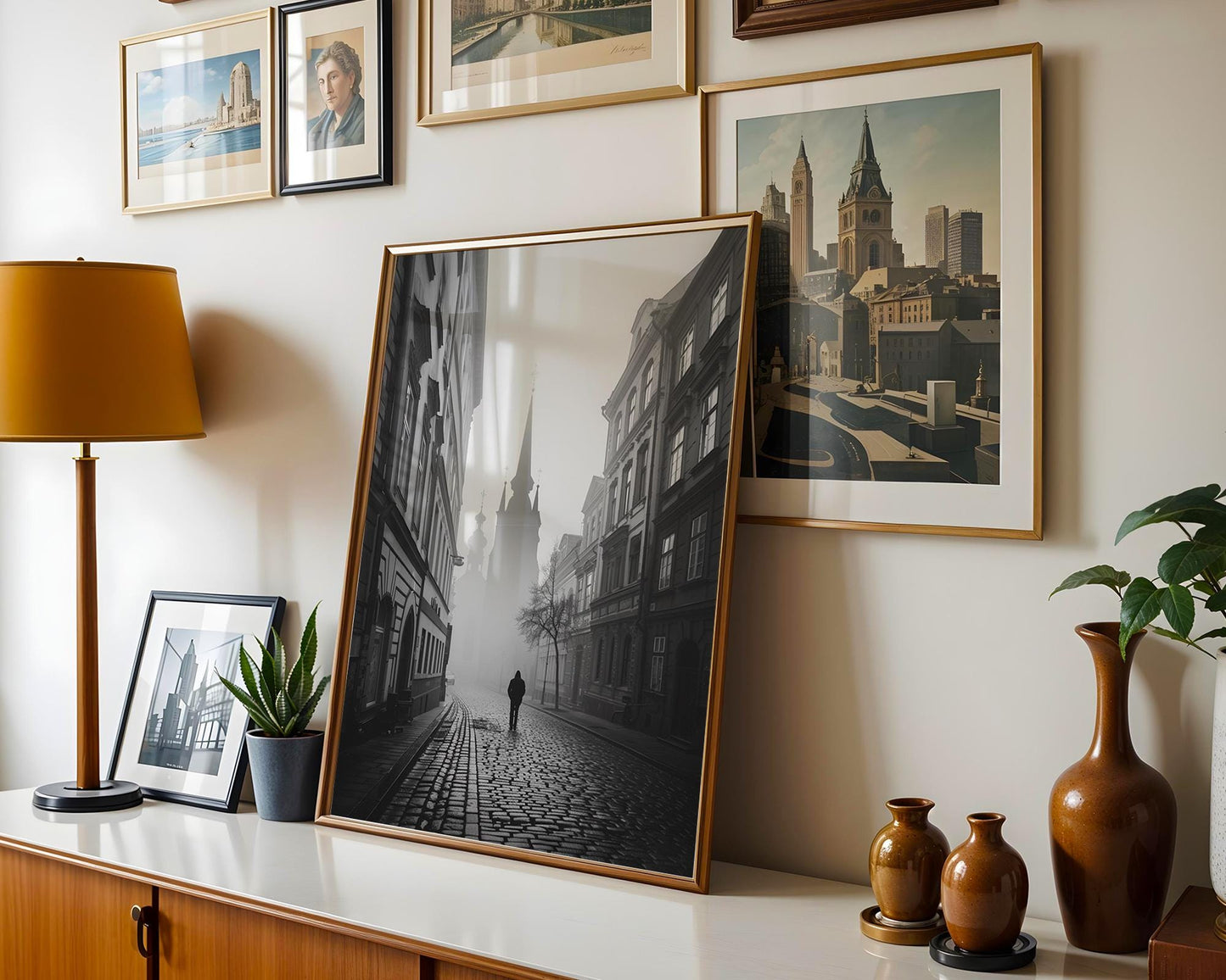 World Landmark | Prague Fog Photography Print | Black and White Gothic Architecture wall art print, black and white architectural poster, minimalist modern Scandinavian wall decor, Monohaus