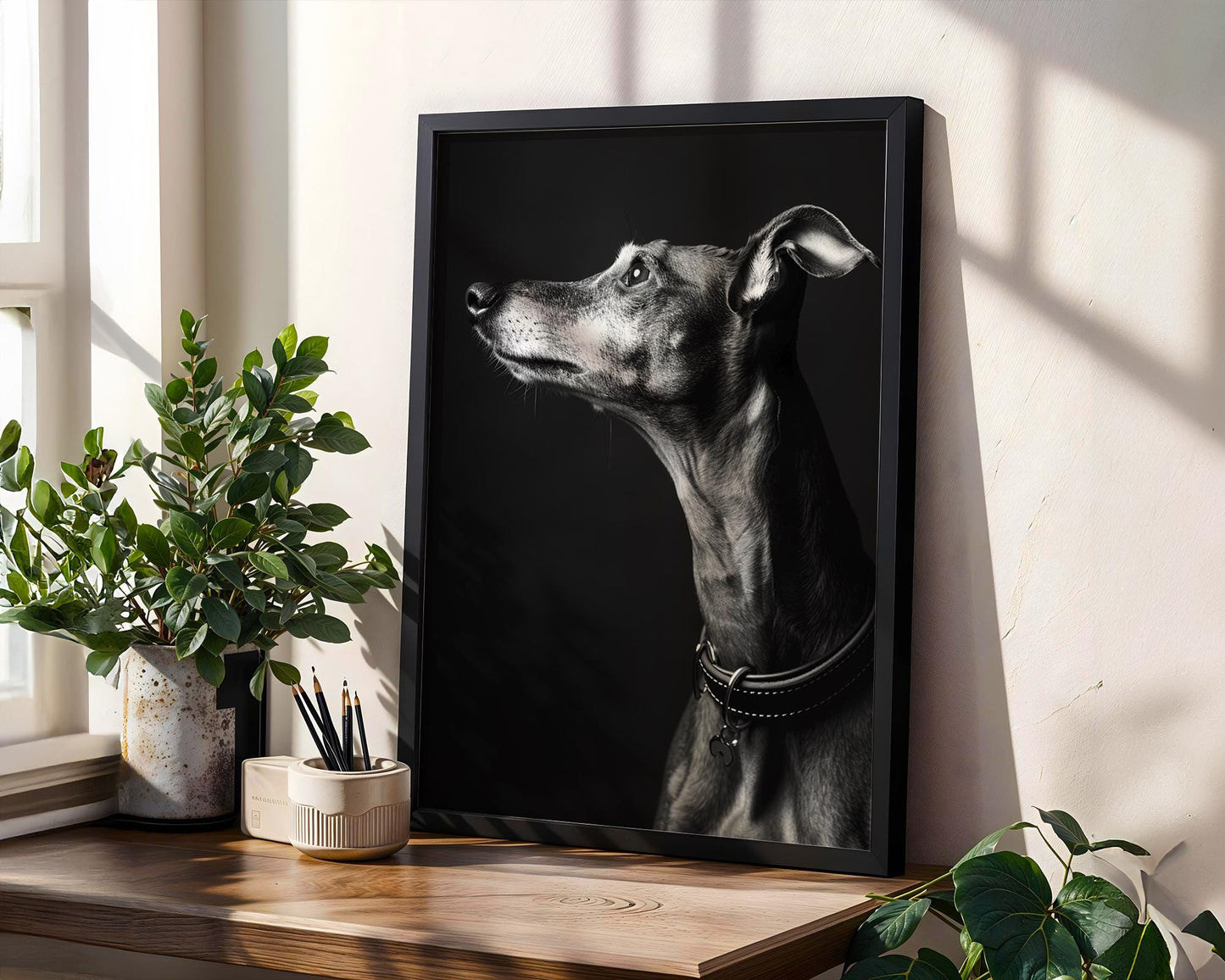 Dog Photography Greyhound Print Black and White | Minimalist Whippet Fine Art wall art print, minimalist black and white poster, modern Scandinavian wall decor, Monohaus