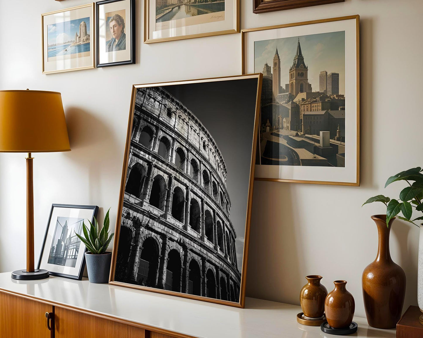 World Landmark | Rome Colosseum Photography Print | Black and White Ancient Architecture