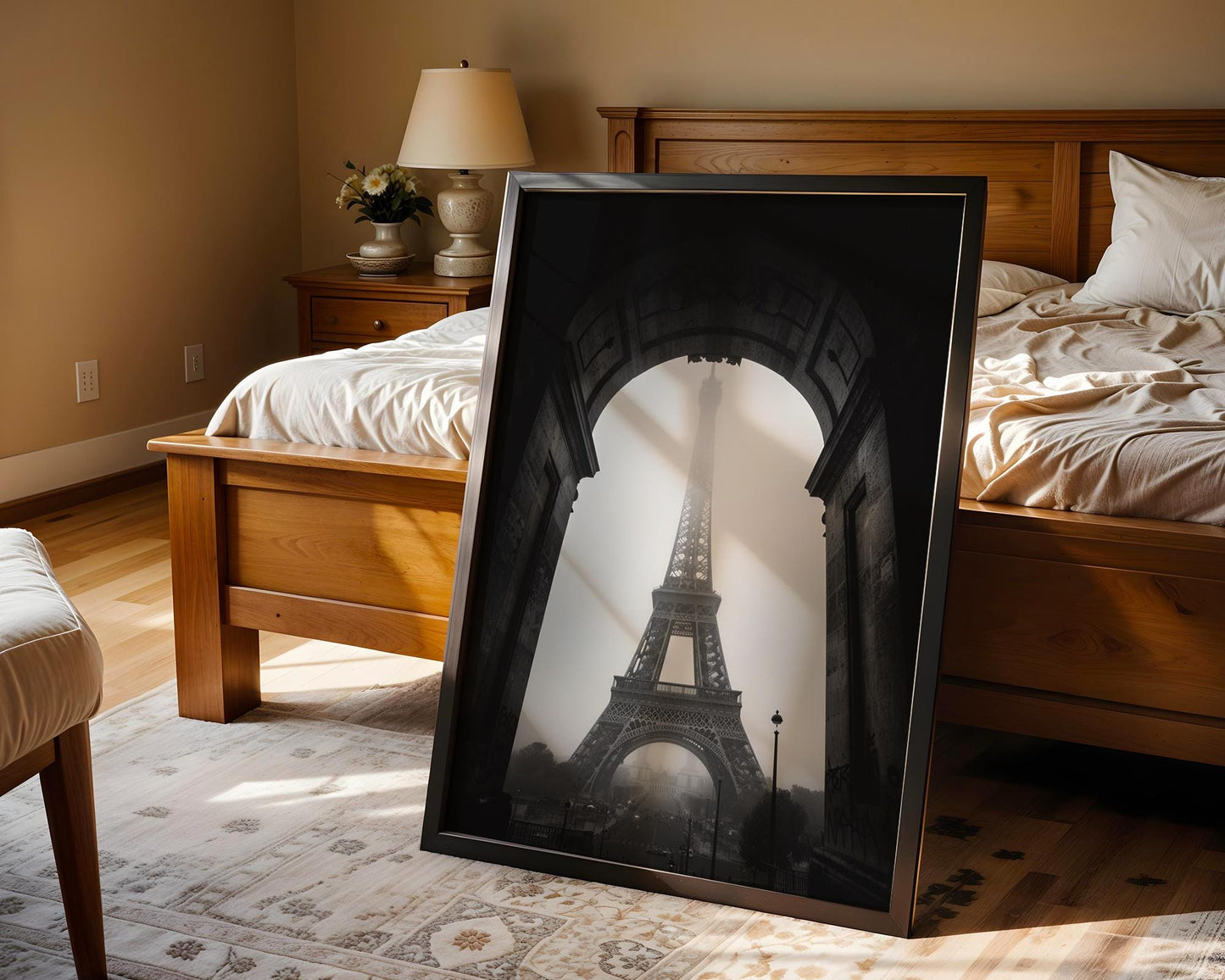World Landmark | Eiffel Tower Black and White Photography Print | Paris Architecture Wall Art
